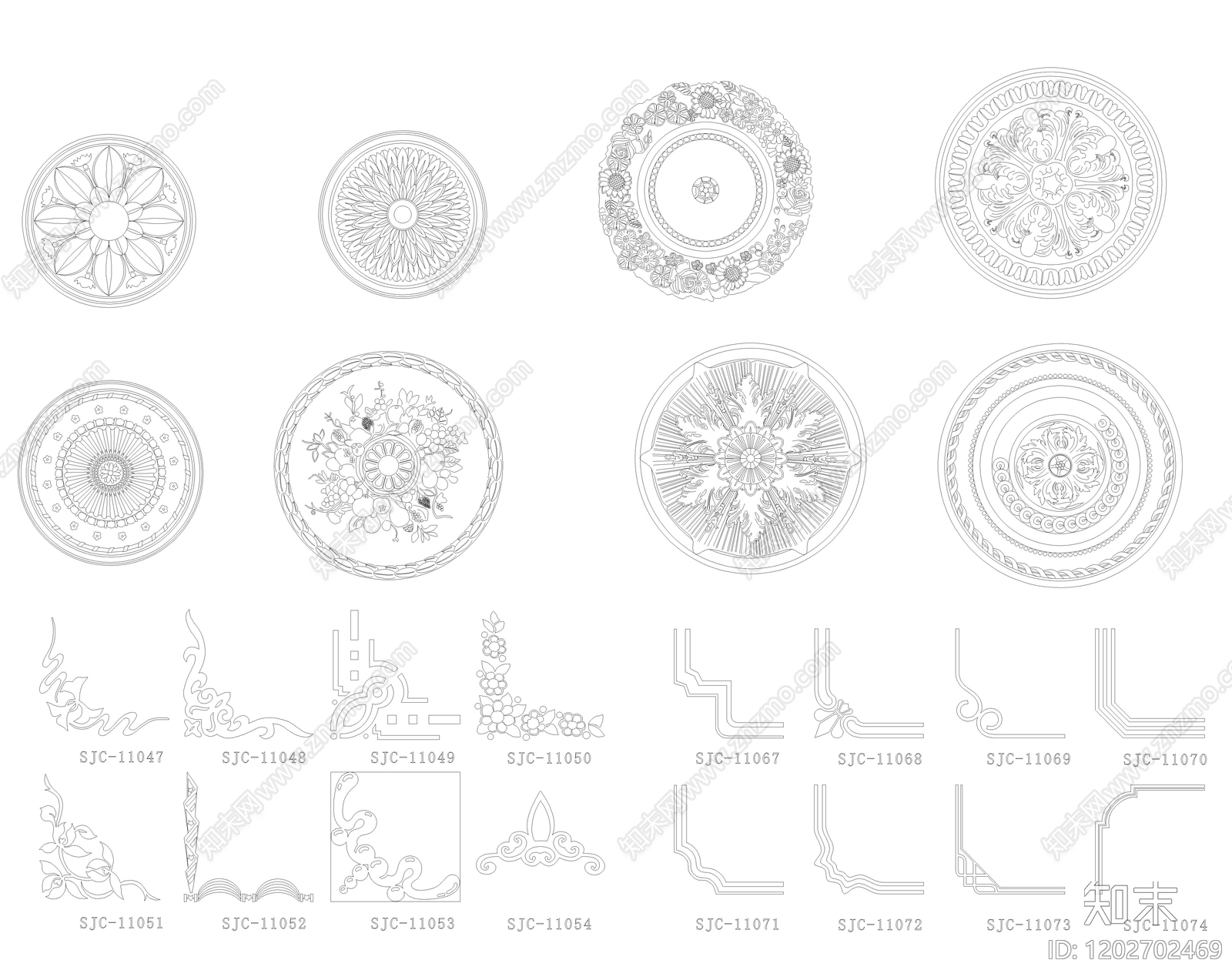雕花施工图下载【ID:1202702469】