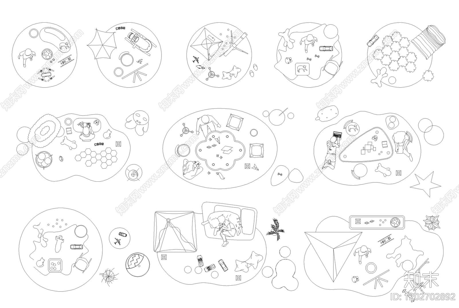 现代儿童房施工图下载【ID:1202702892】