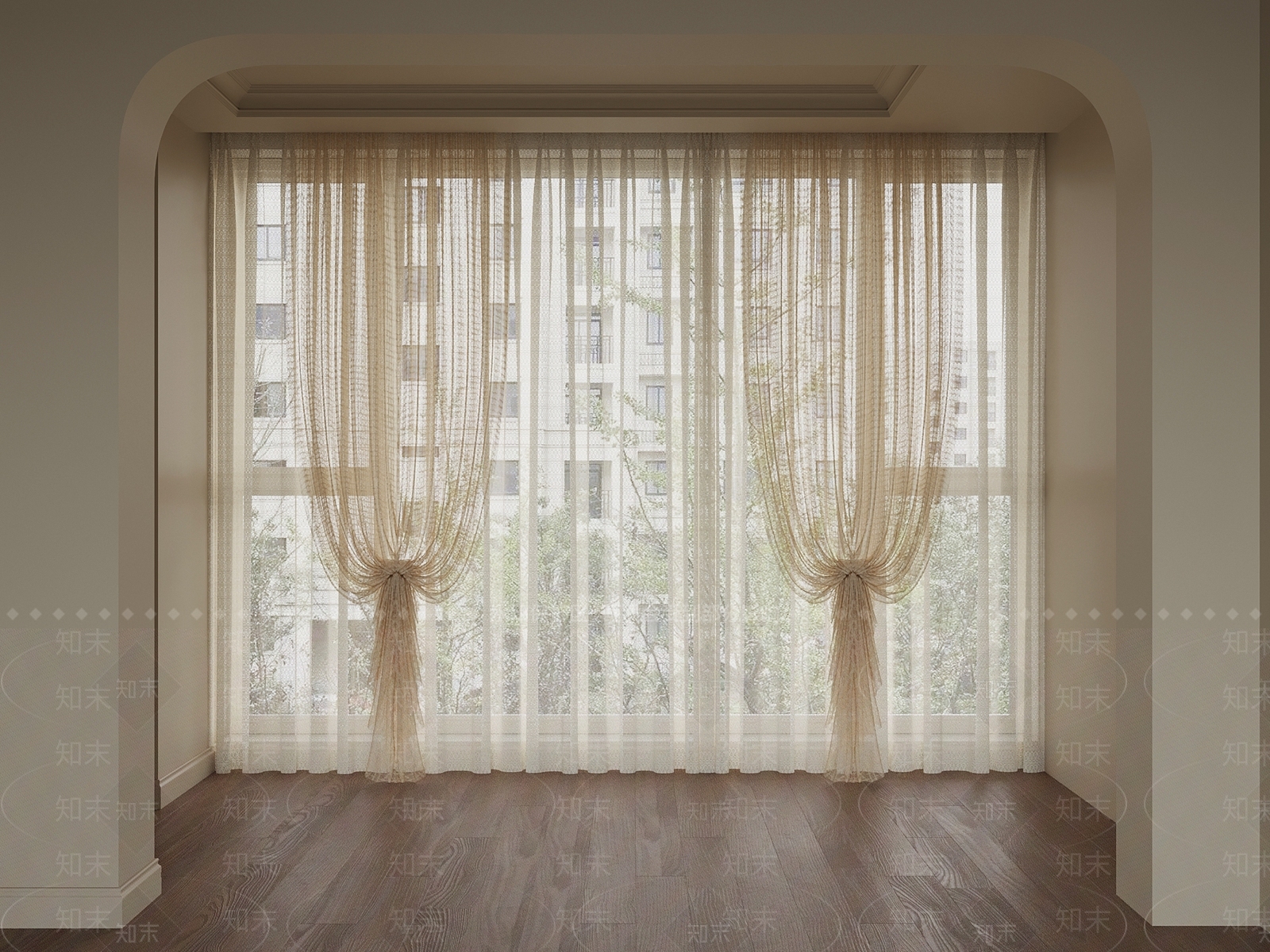 法式窗帘SU模型下载【ID:1202703777】