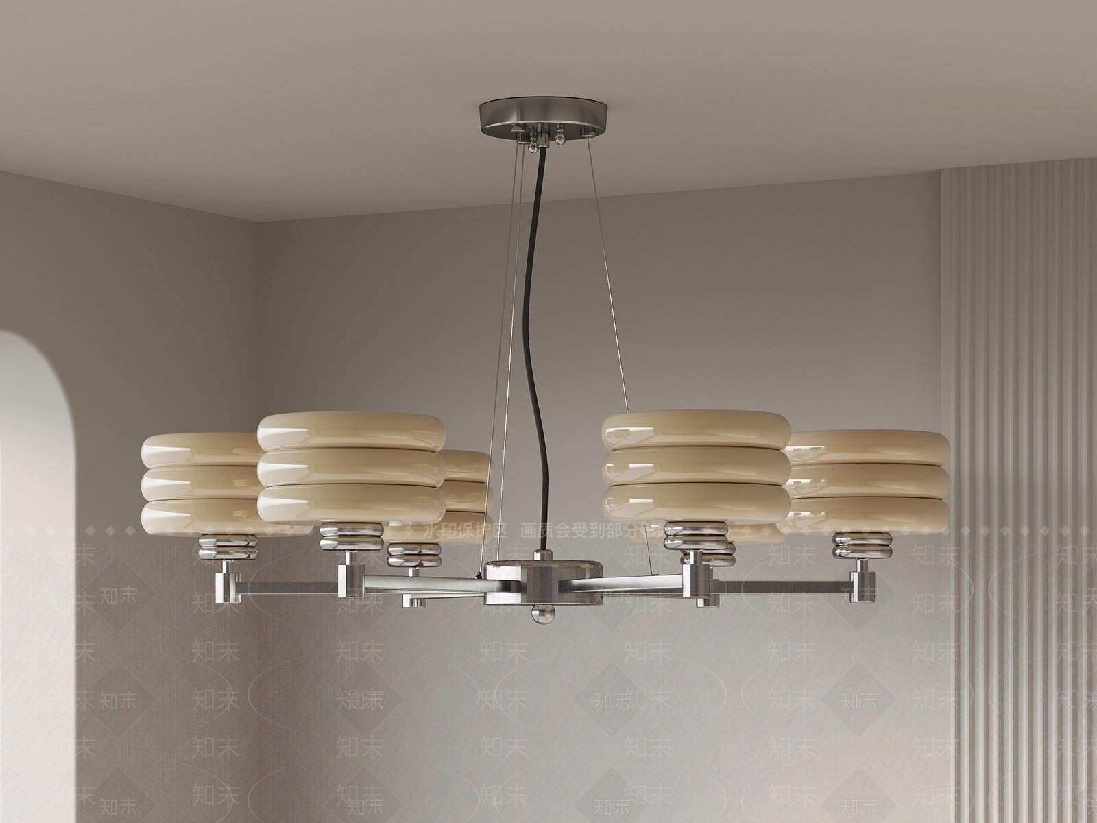 法式复古吊灯3D模型下载【ID:1202705595】