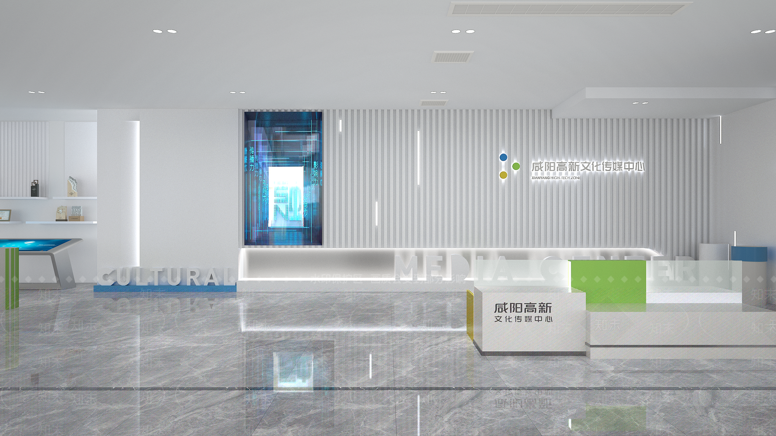 现代简约办公大厅3D模型下载【ID:1202706490】