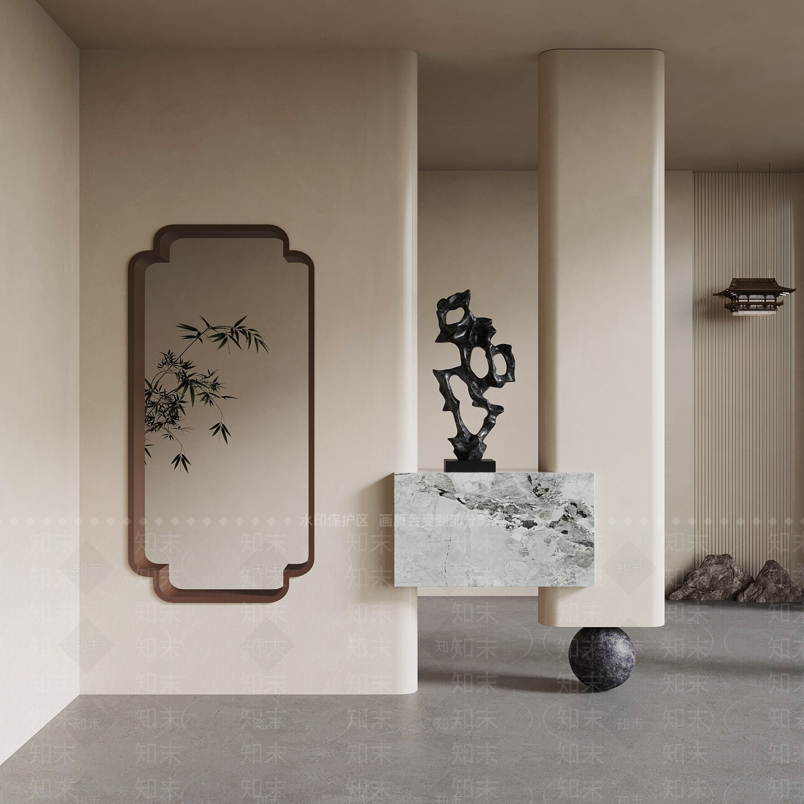 新中式玄关SU模型下载【ID:1202706684】