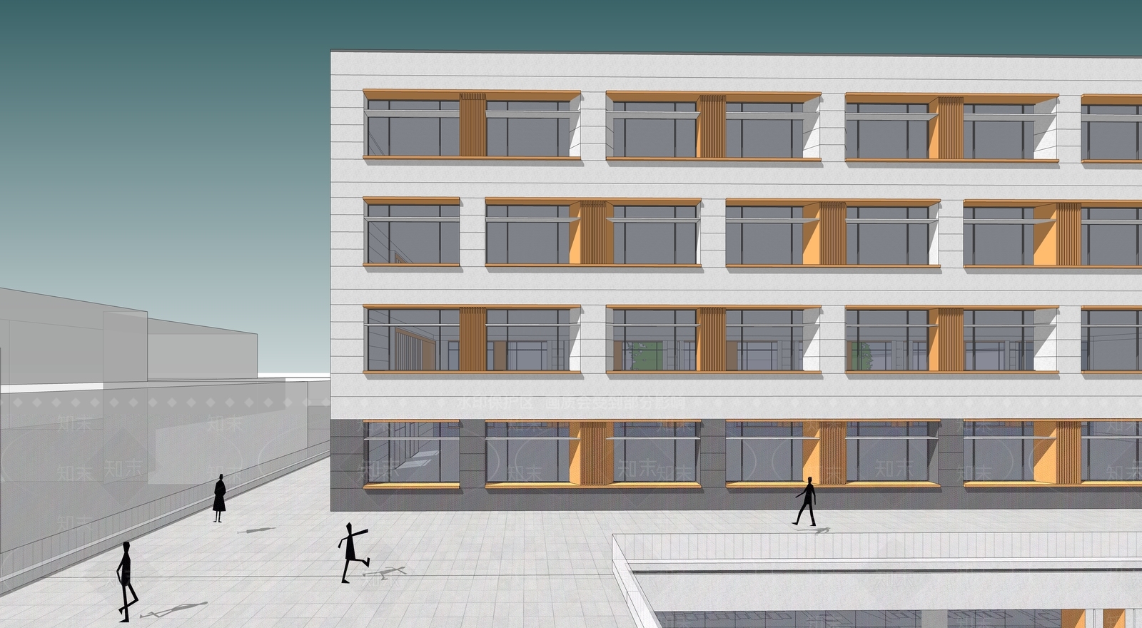 现代简约学校建筑SU模型下载【ID:1202708362】