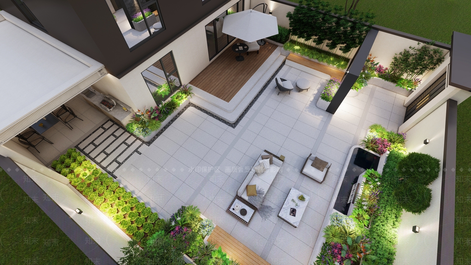 新中式现代别墅庭院SU模型下载【ID:1202714765】