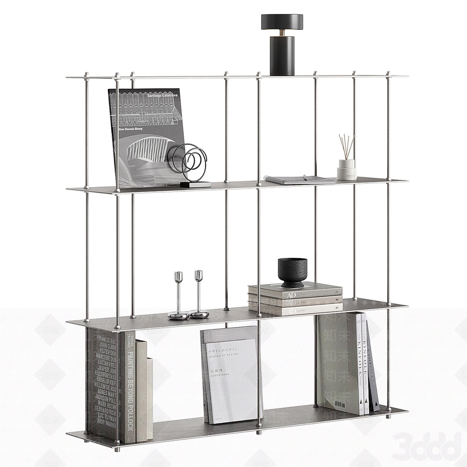 现代极简书架3D模型下载【ID:1202714511】