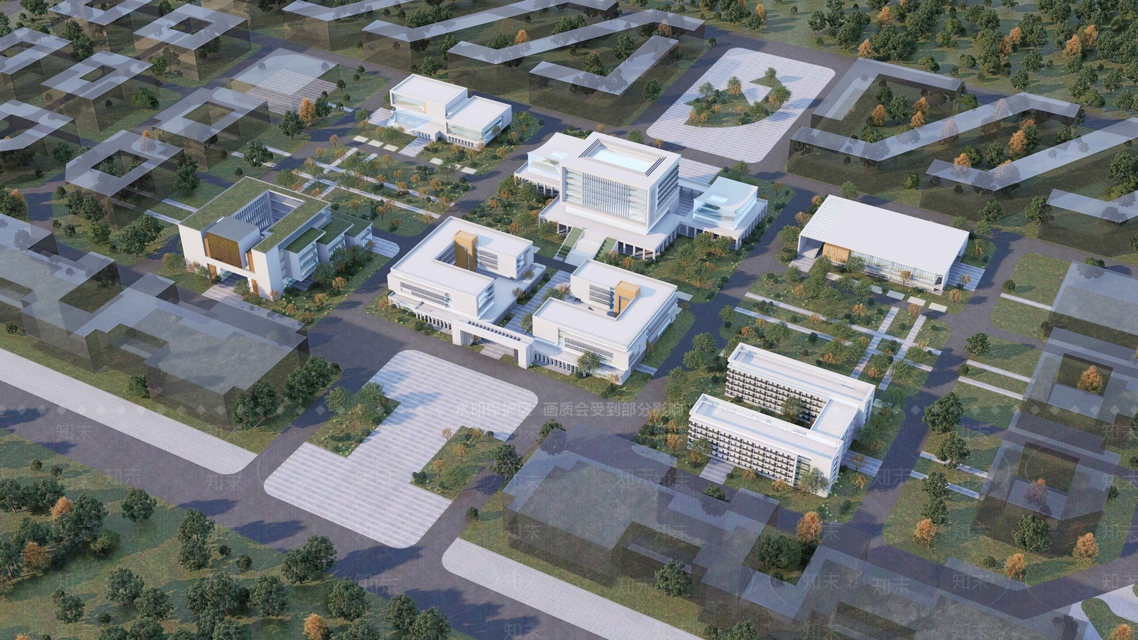 现代学校建筑SU模型下载【ID:1202718118】