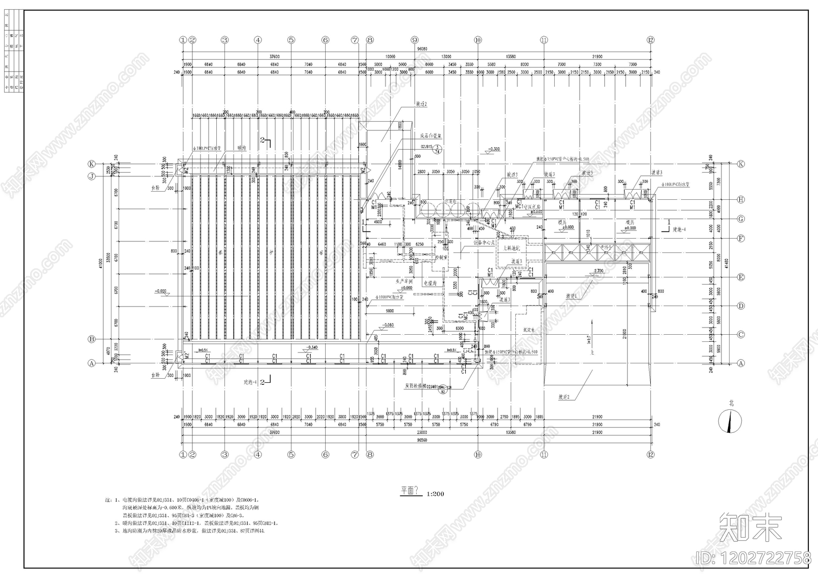 现代产业园建筑cad施工图下载【ID:1202722758】