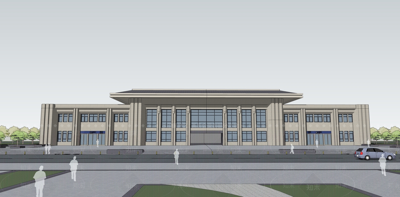 欧式办公楼SU模型下载【ID:1202732728】