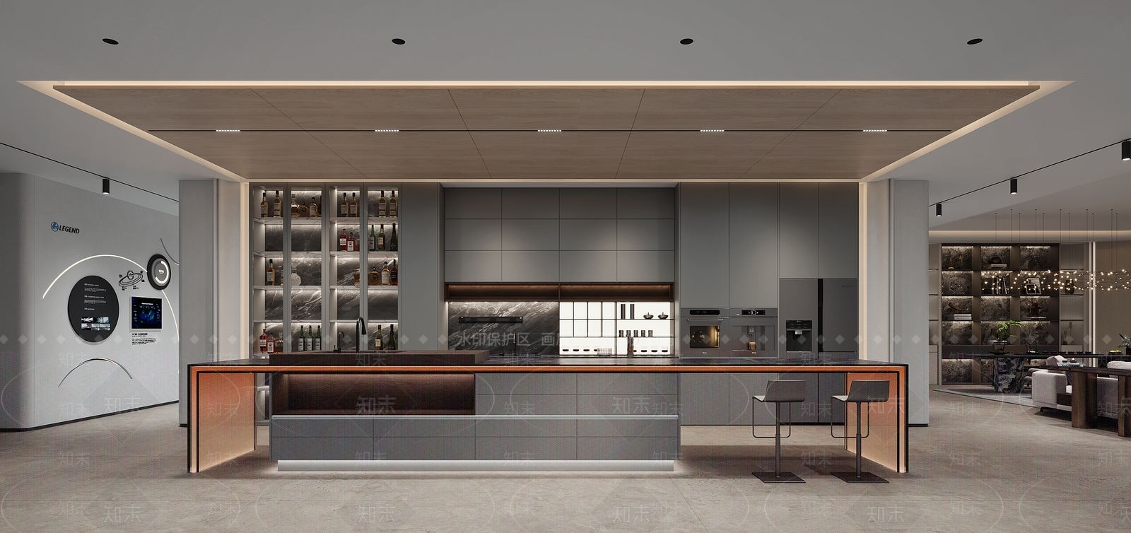 现代开放式厨房3D模型下载【ID:1202737301】