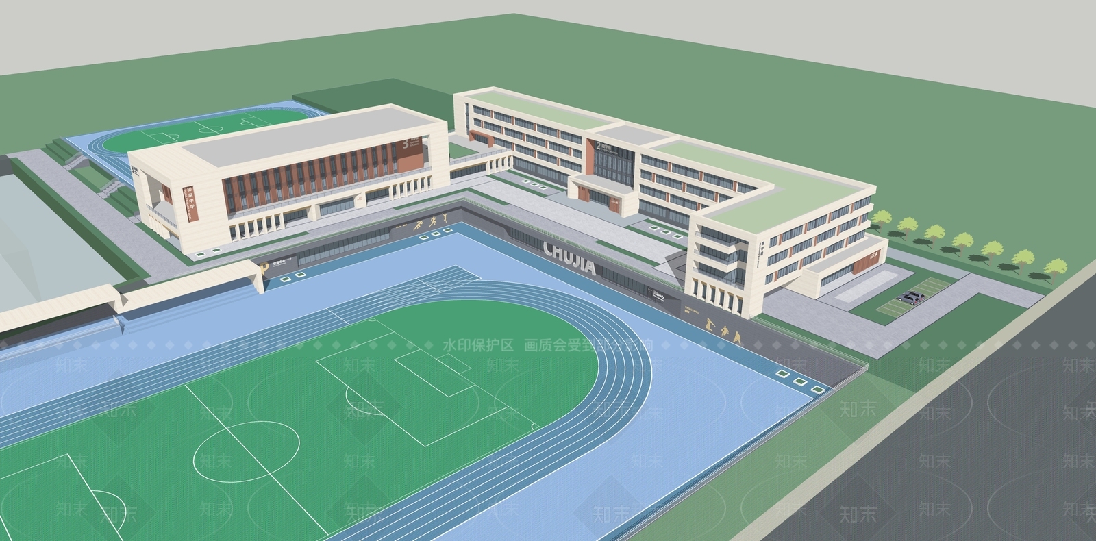 现代学校建筑SU模型下载【ID:1202737706】