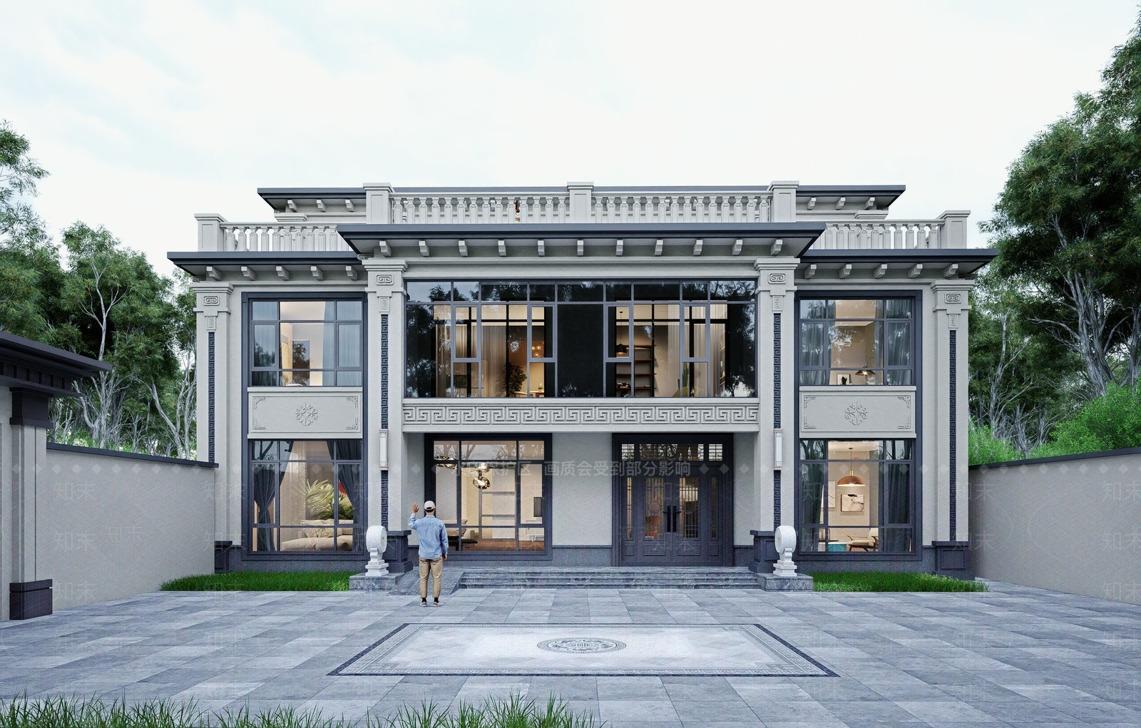 新中式欧式乡村民房SU模型下载【ID:1202743858】