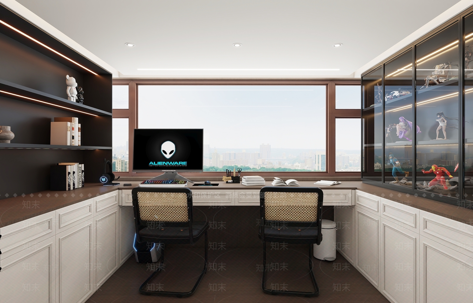 现代轻奢书房3D模型下载【ID:1202744160】