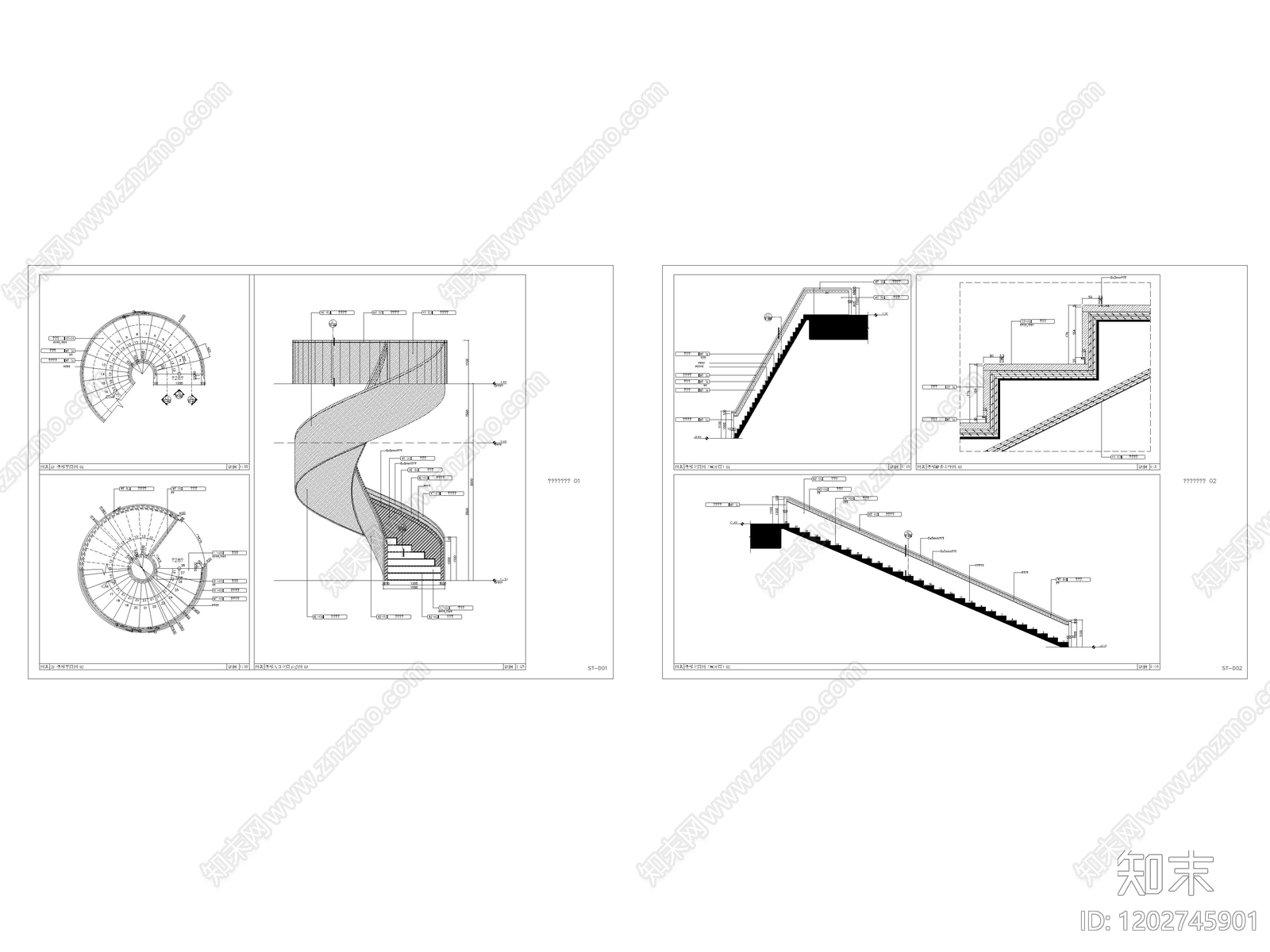 现代楼梯节点施工图下载【ID:1202745901】
