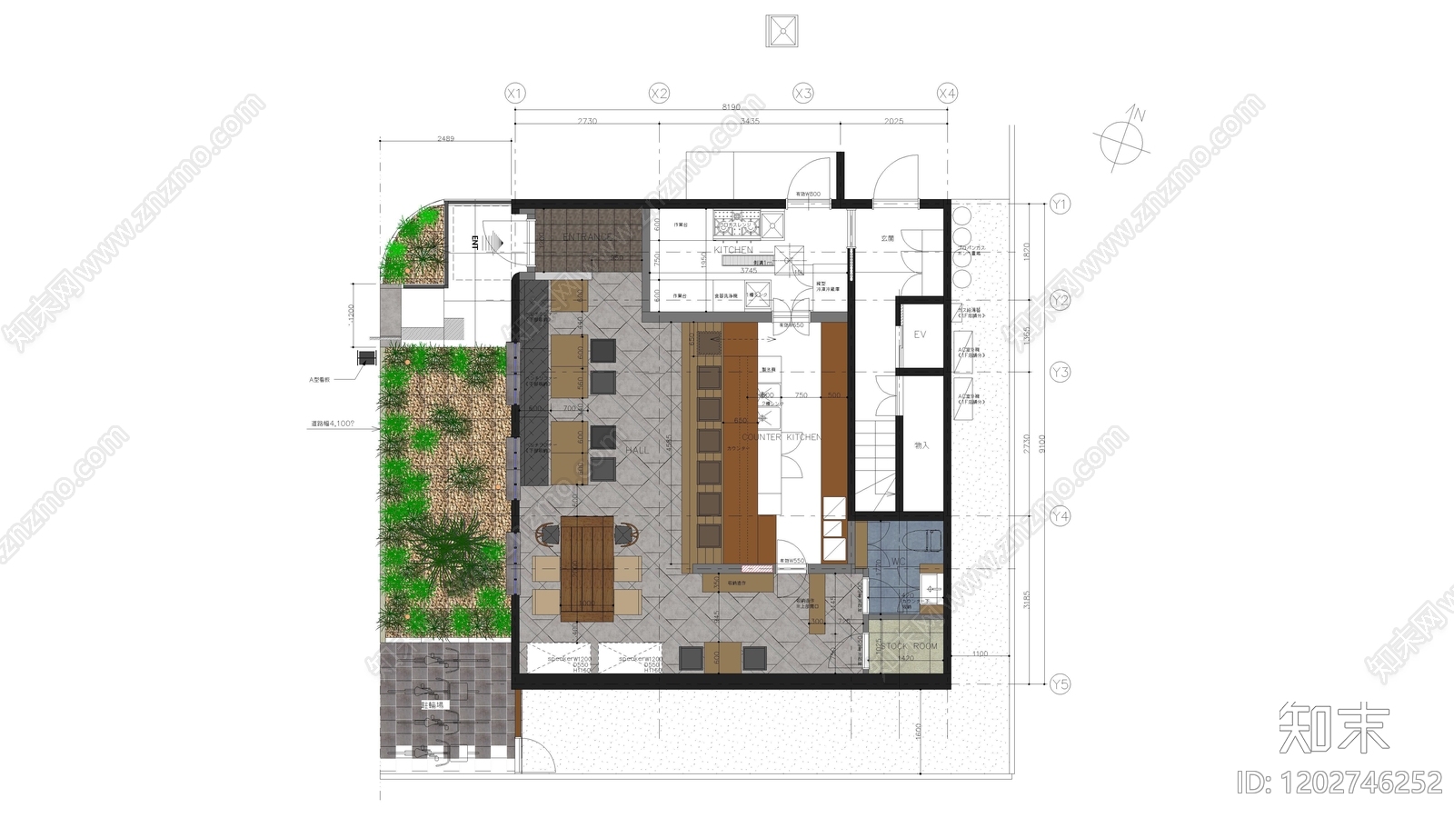 现代西餐厅施工图下载【ID:1202746252】