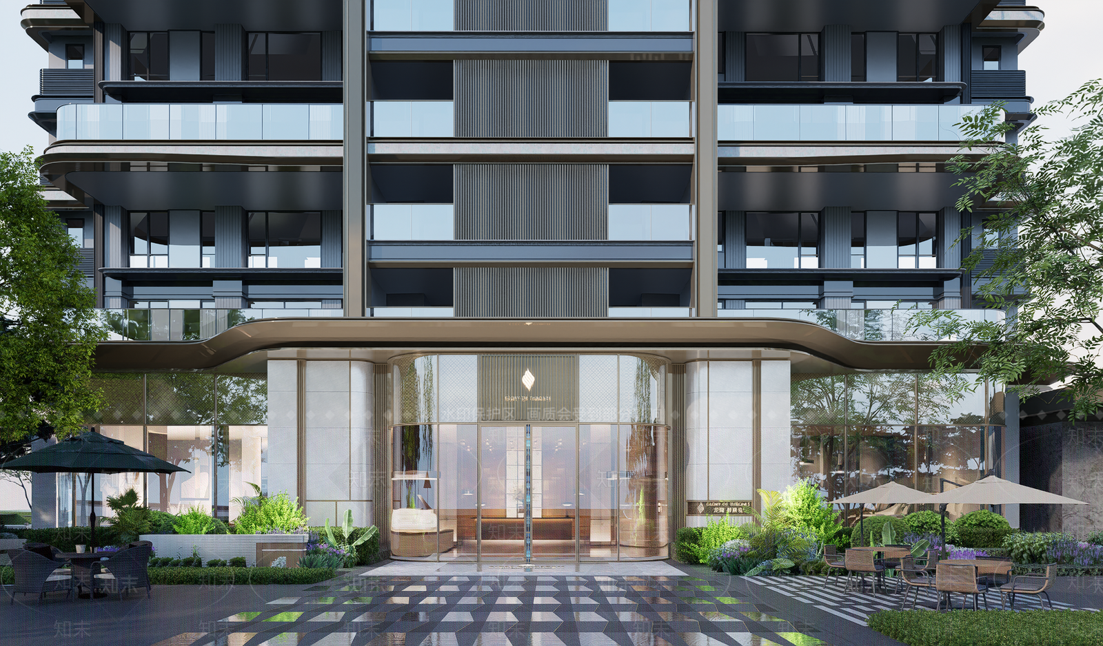 现代高层住宅SU模型下载【ID:1202746737】