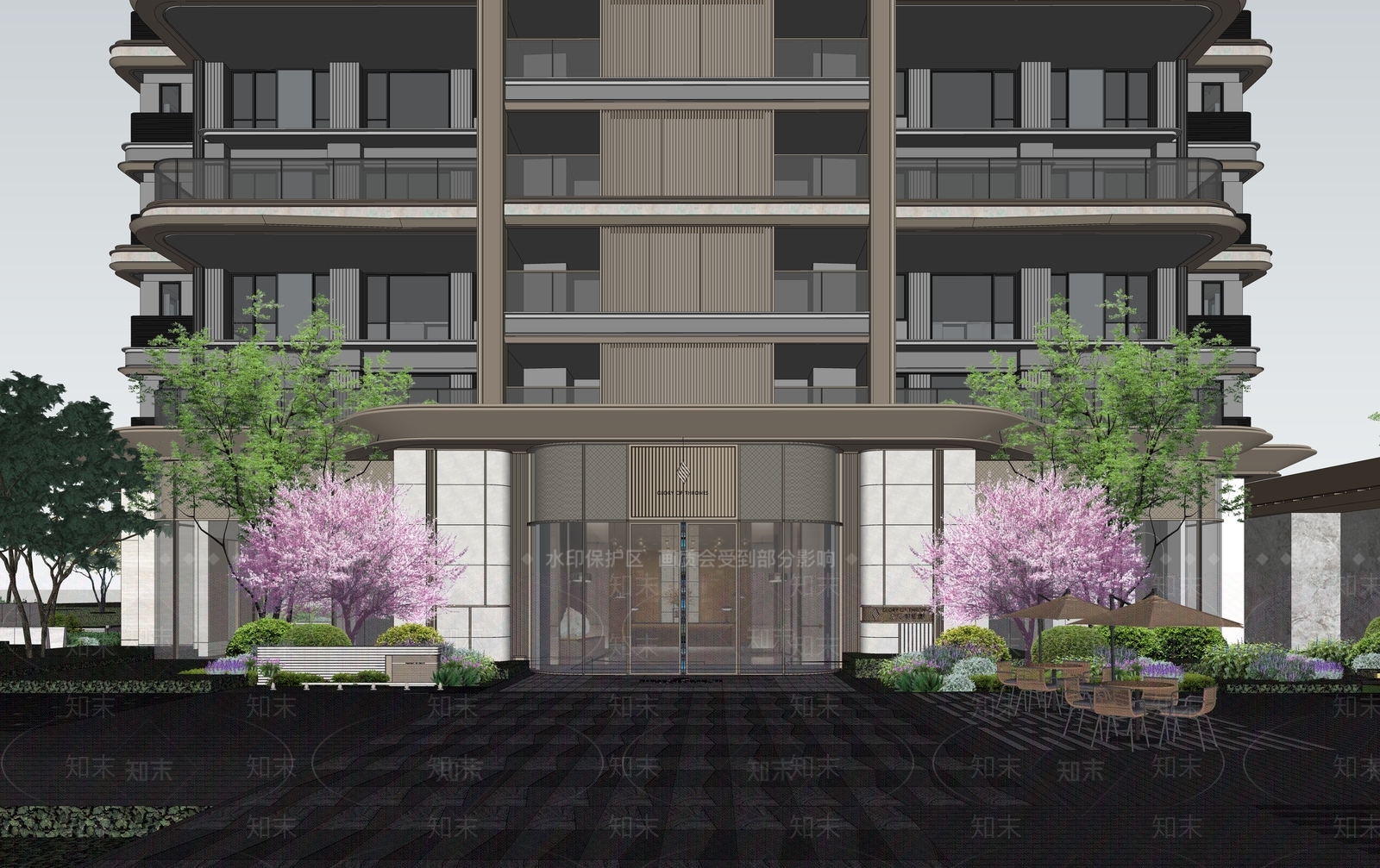 现代高层住宅SU模型下载【ID:1202746737】