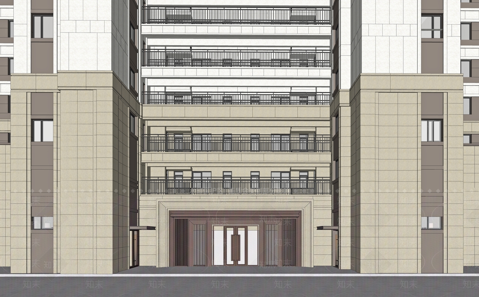 现代高层住宅SU模型下载【ID:1202749405】