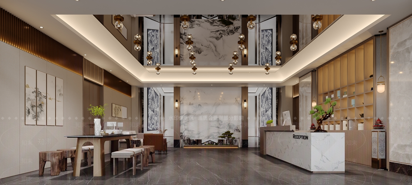办公大厅3D模型下载【ID:1202748285】