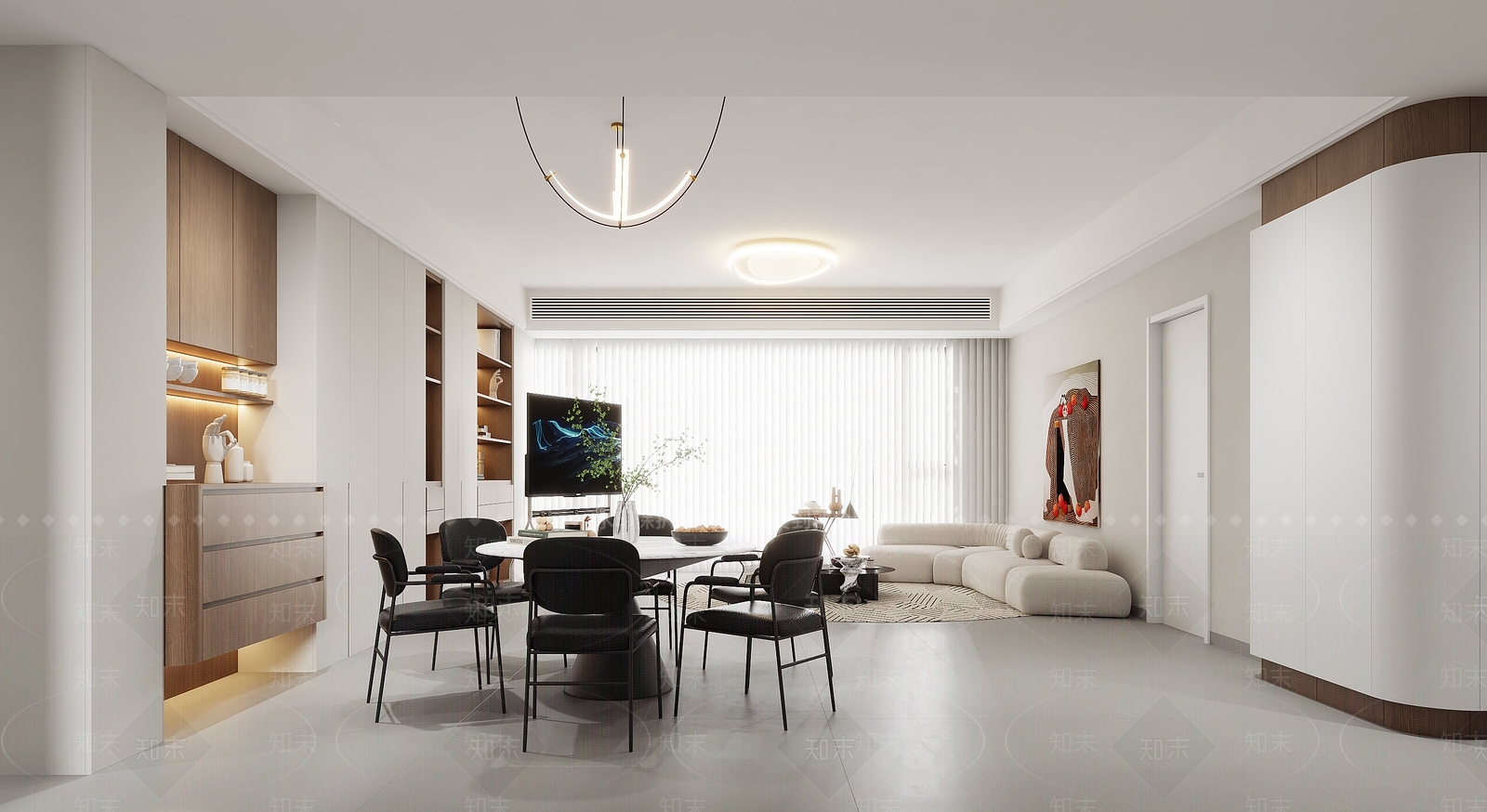 现代简约家居客厅3D模型下载【ID:1202750550】