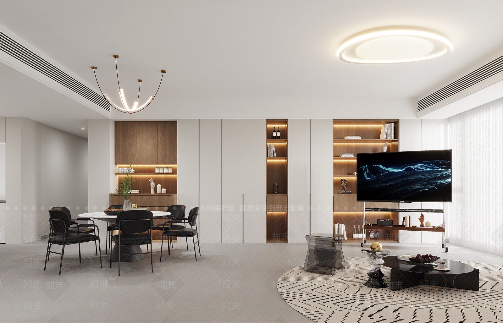 现代简约家居客厅3D模型下载【ID:1202750550】