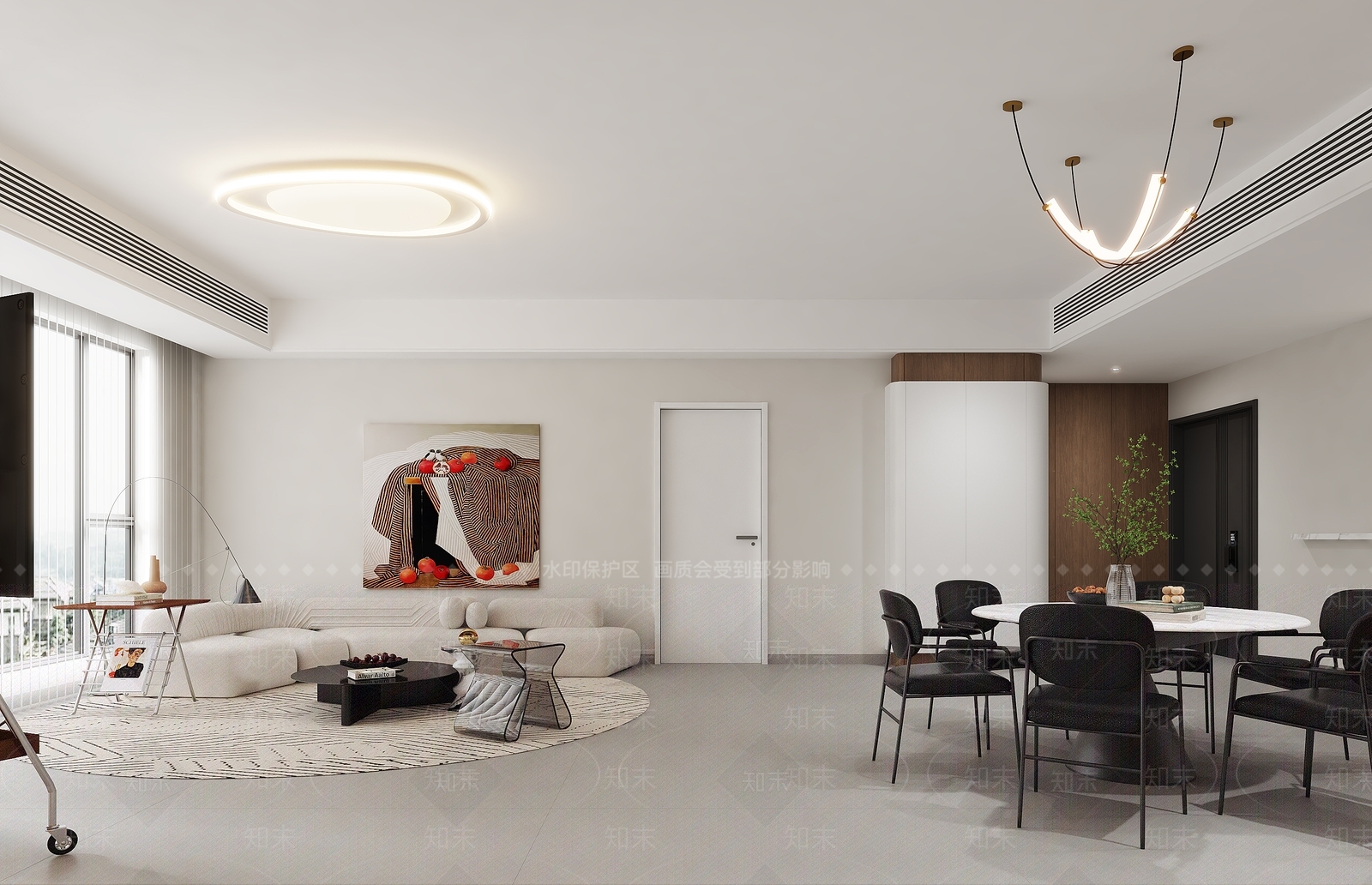 现代简约家居客厅3D模型下载【ID:1202750550】