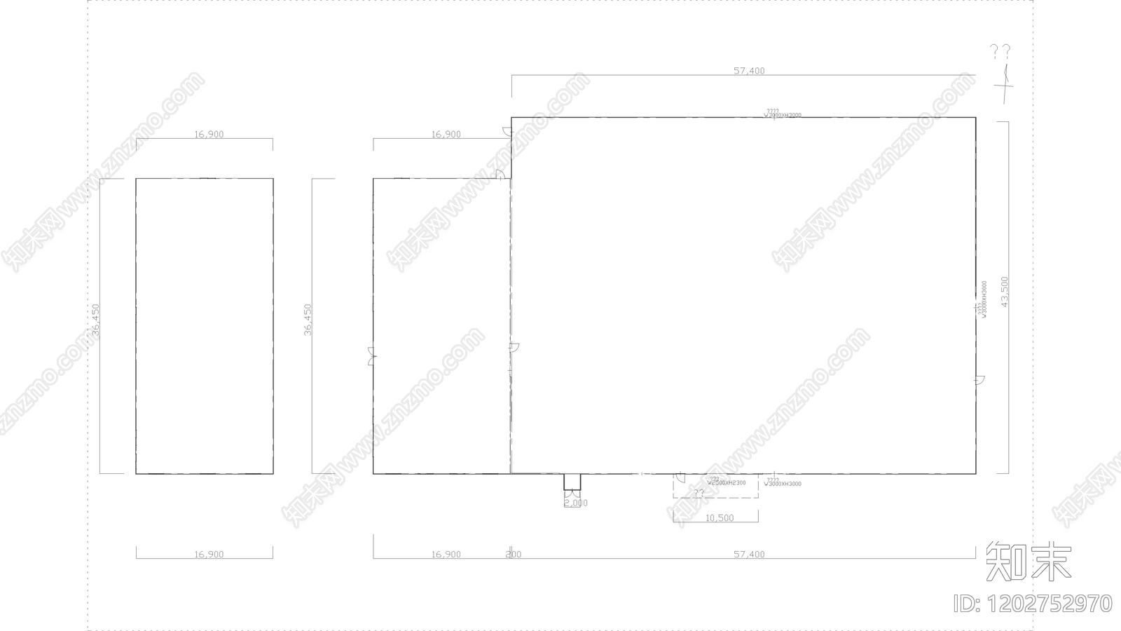 现代厂房施工图下载【ID:1202752970】