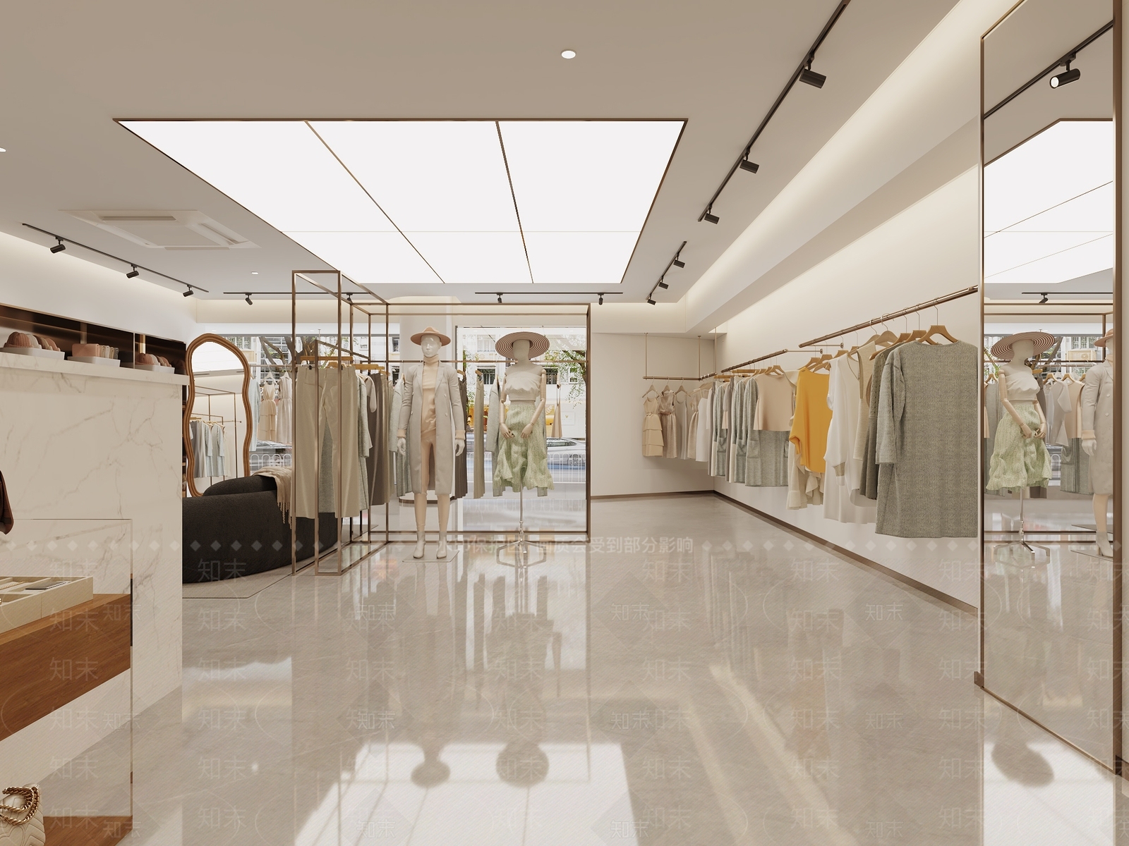 现代轻奢服装店3D模型下载【ID:1202753786】