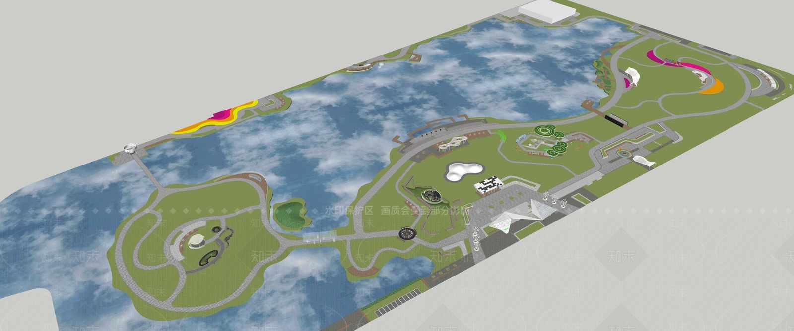 现代景观公园SU模型下载【ID:1202754509】