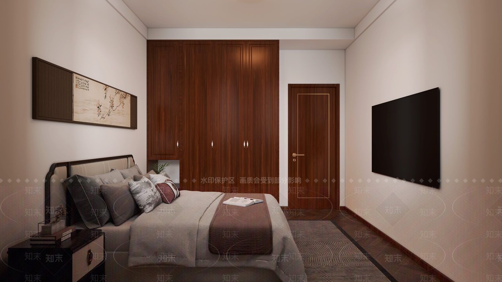 中式简约家居卧室3D模型下载【ID:1202756110】