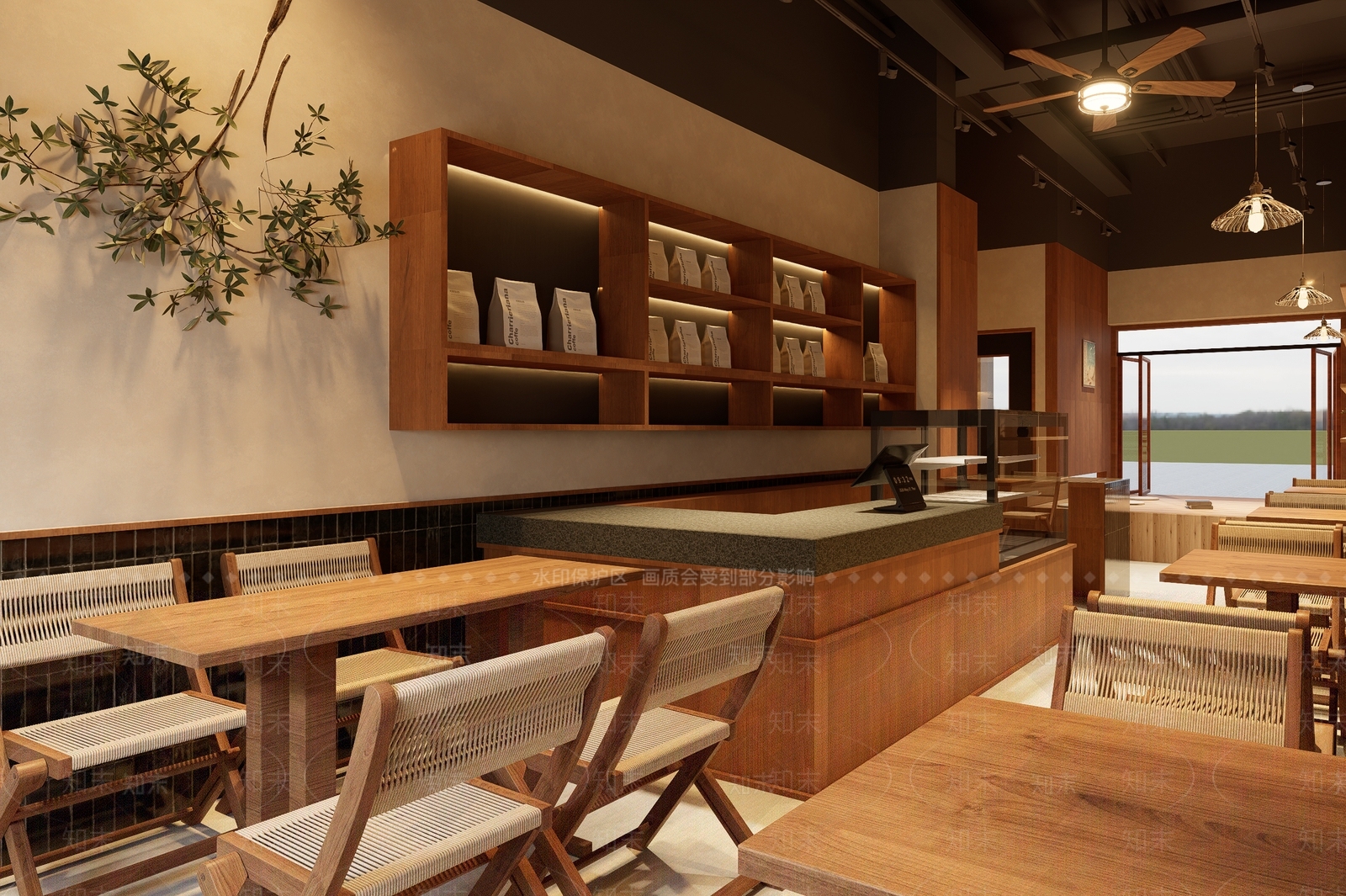 新中式日式甜品面包店SU模型下载【ID:1202756109】