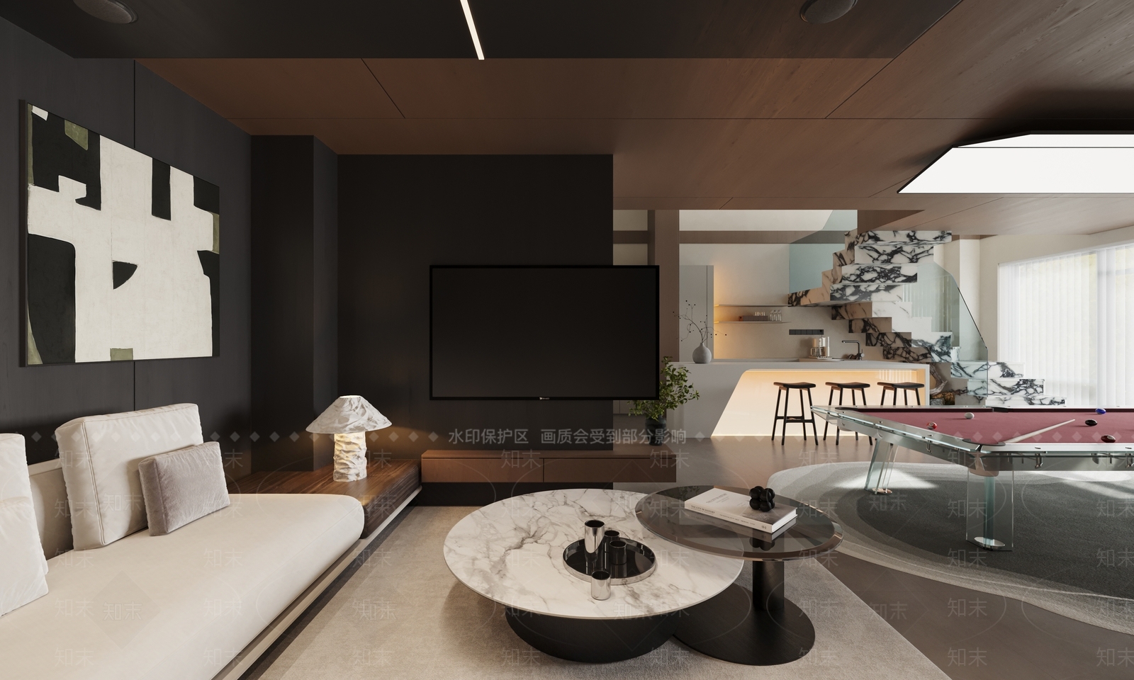 现代意式台球室3D模型下载【ID:1202757006】