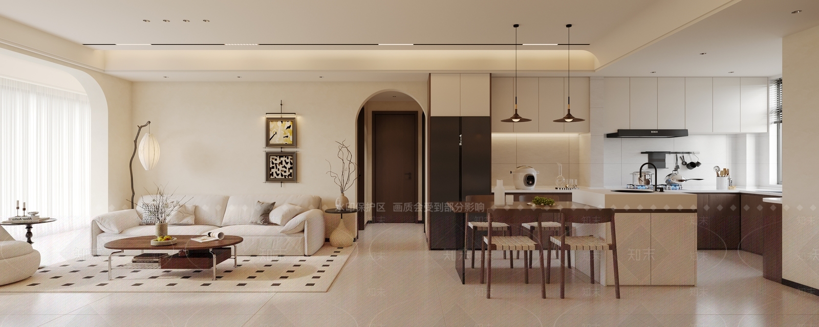 中古奶油家居客厅3D模型下载【ID:1202760992】