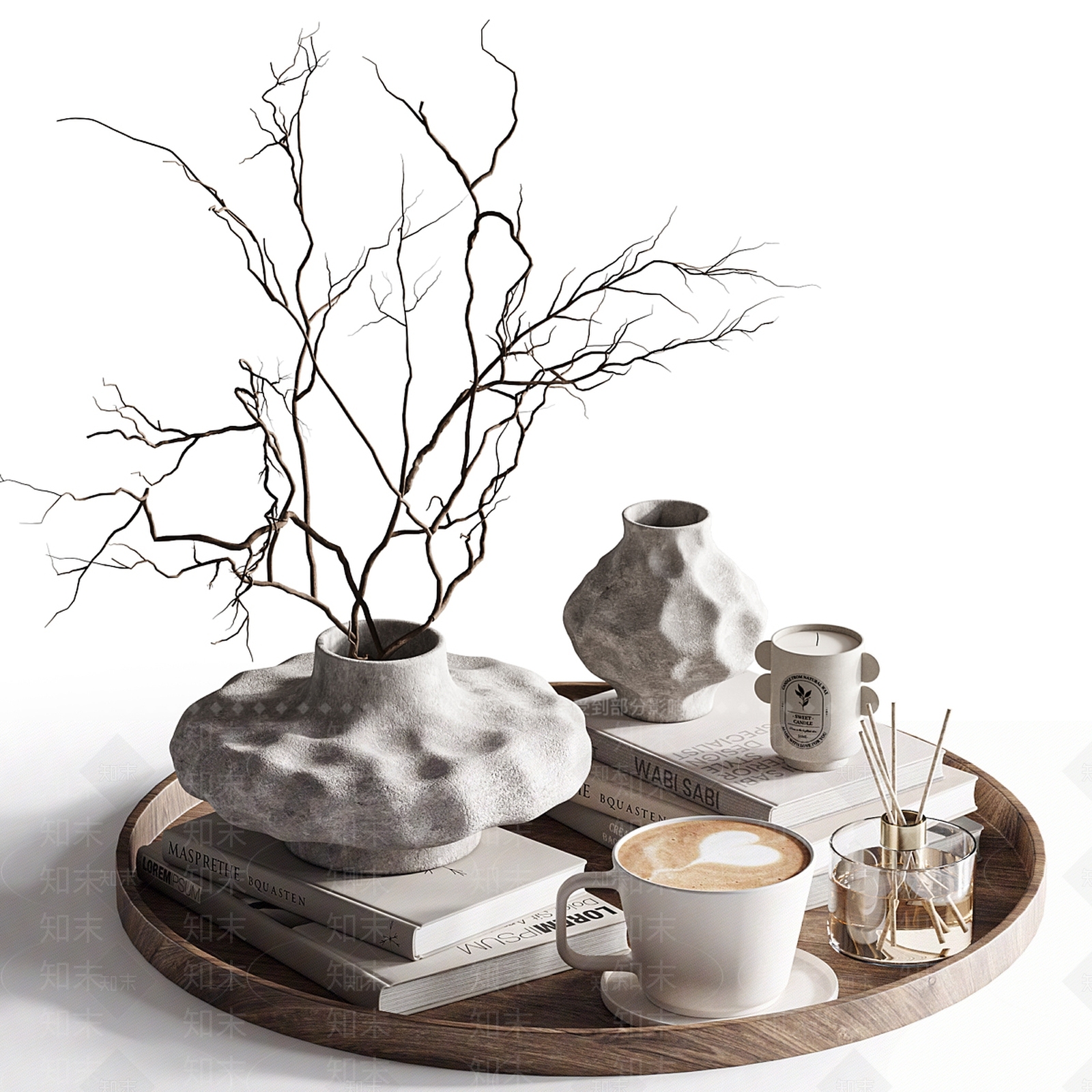 新中式侘寂摆件组合3D模型下载【ID:1202760996】