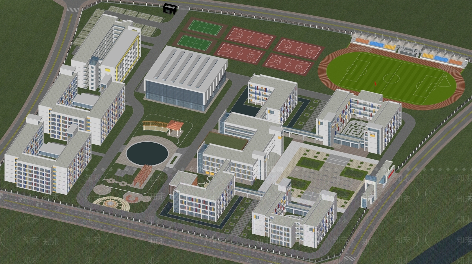 现代学校建筑SU模型下载【ID:1202761522】