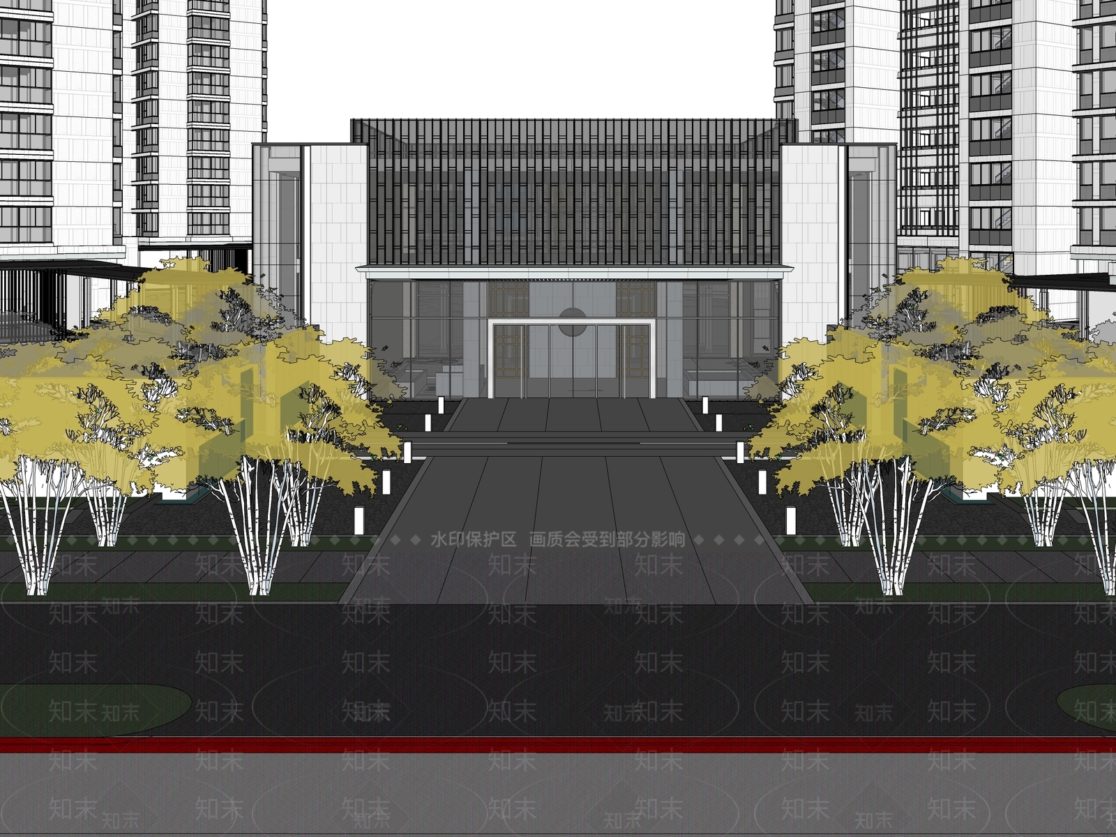 现代简约高层住宅SU模型下载【ID:1202762070】