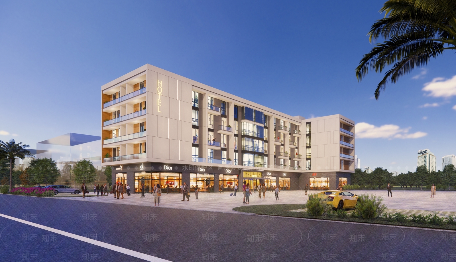 现代酒店建筑SU模型下载【ID:1202763600】