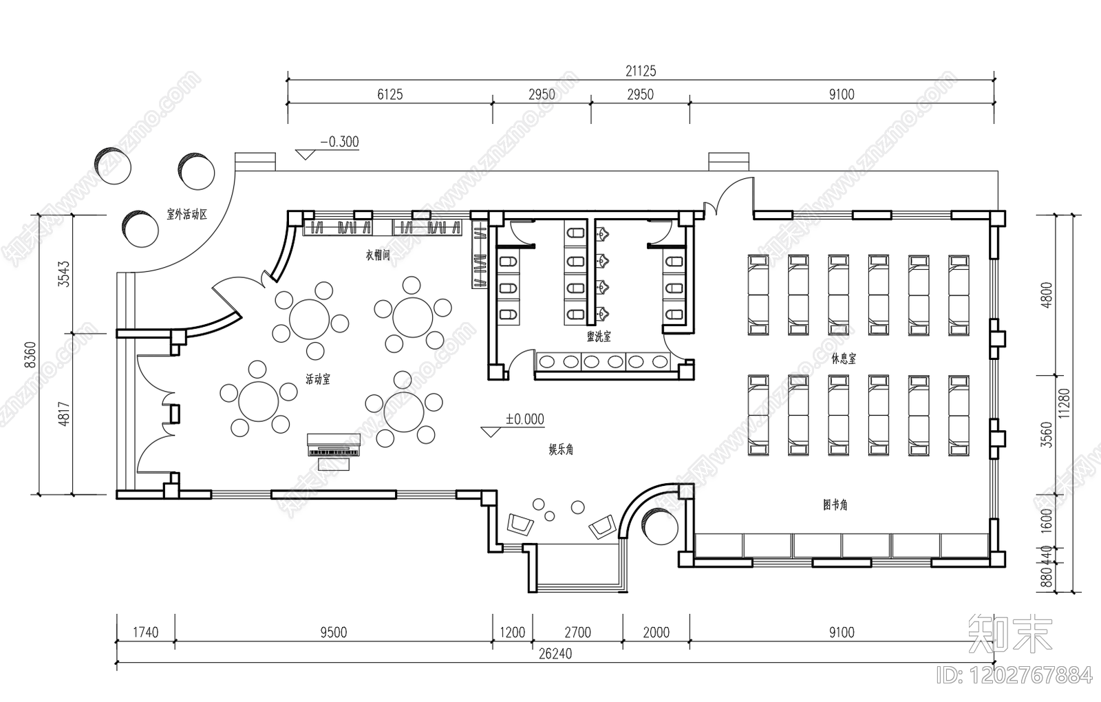 现代幼儿园建筑施工图下载【ID:1202767884】