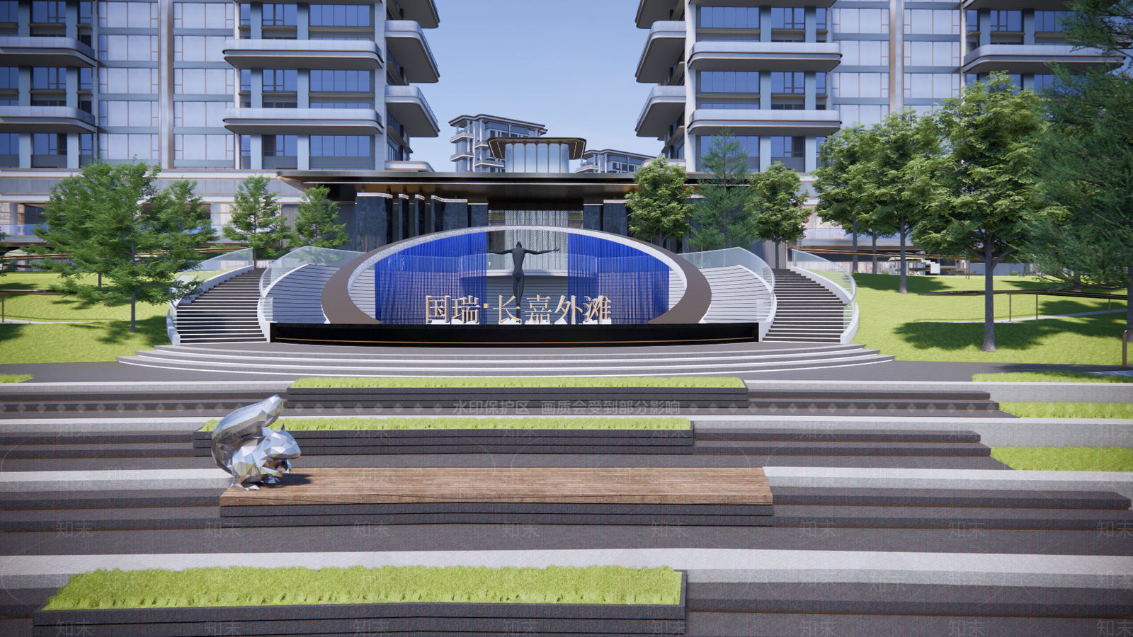 现代小区景观SU模型下载【ID:1202770430】