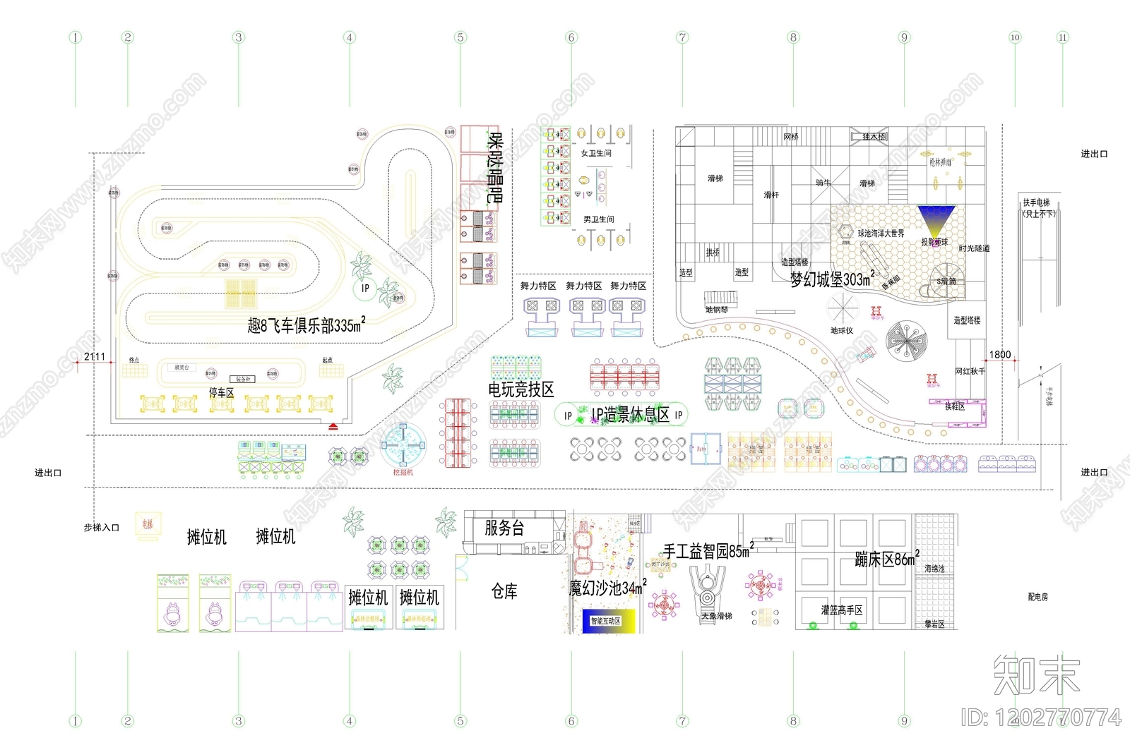 现代电玩城cad施工图下载【ID:1202770774】
