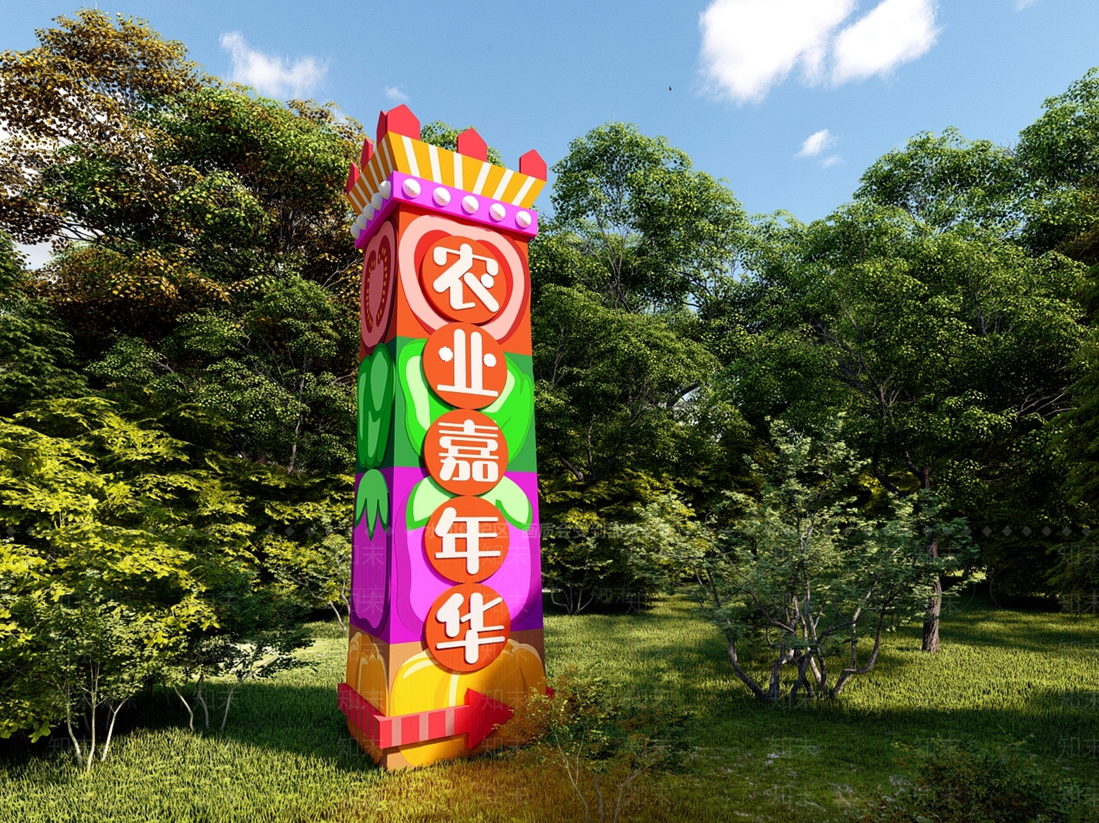 现代中式景观柱SU模型下载【ID:1202794877】