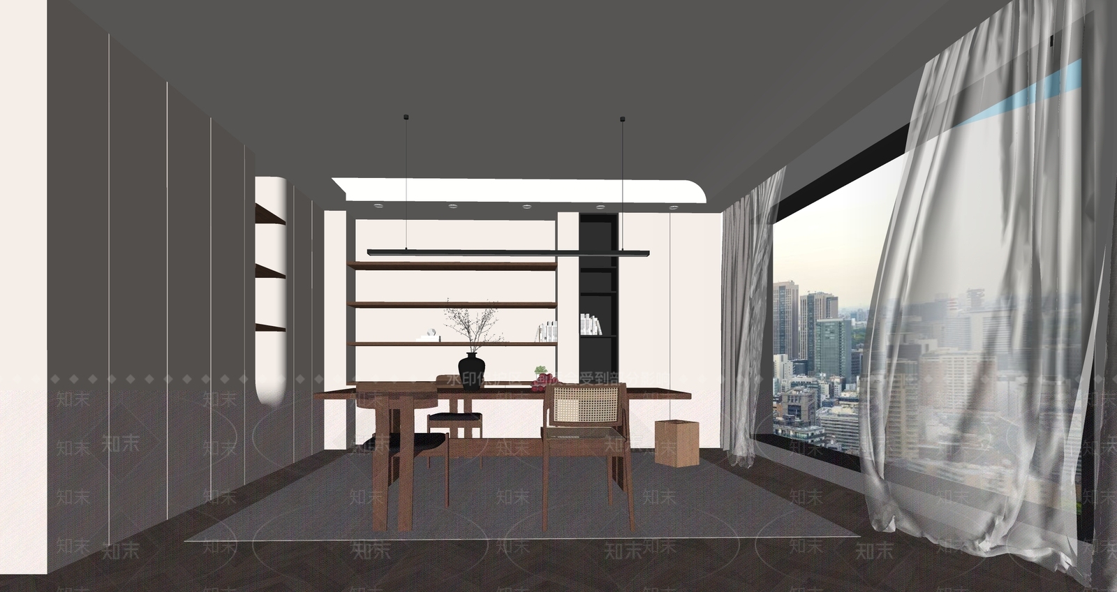 侘寂书房SU模型下载【ID:1202772306】