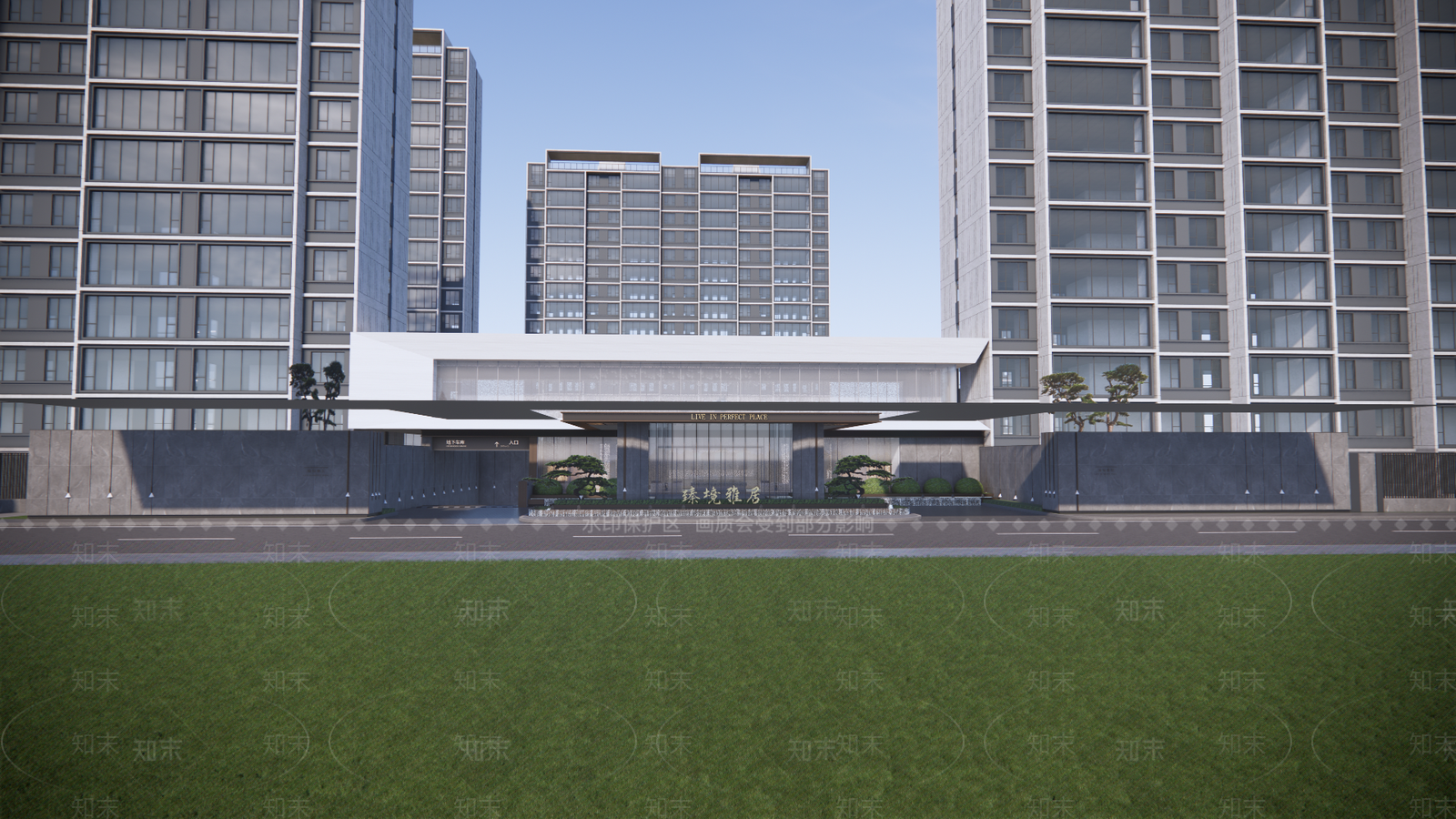 现代小区景观SU模型下载【ID:1202772605】