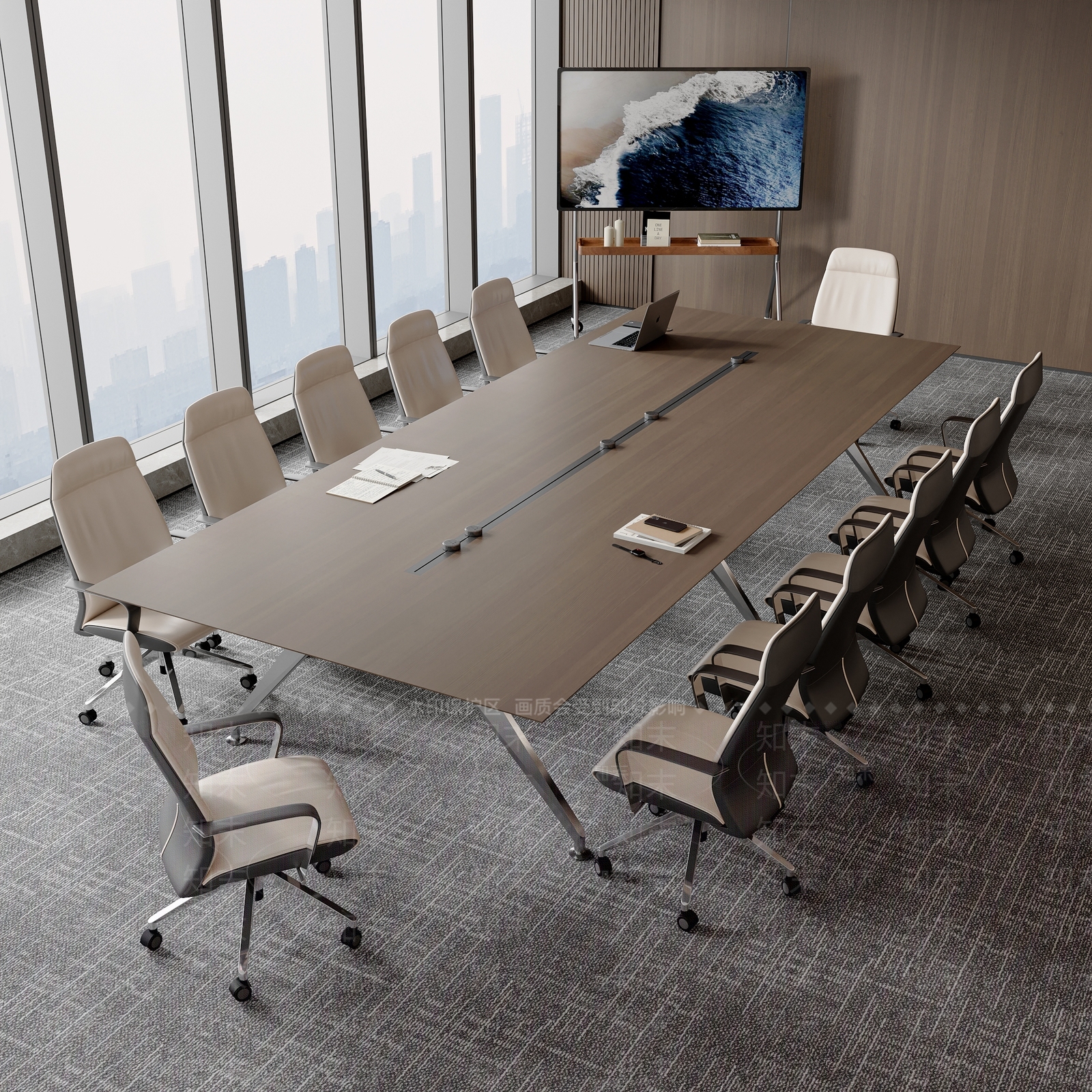 现代意式会议桌SU模型下载【ID:1202773306】