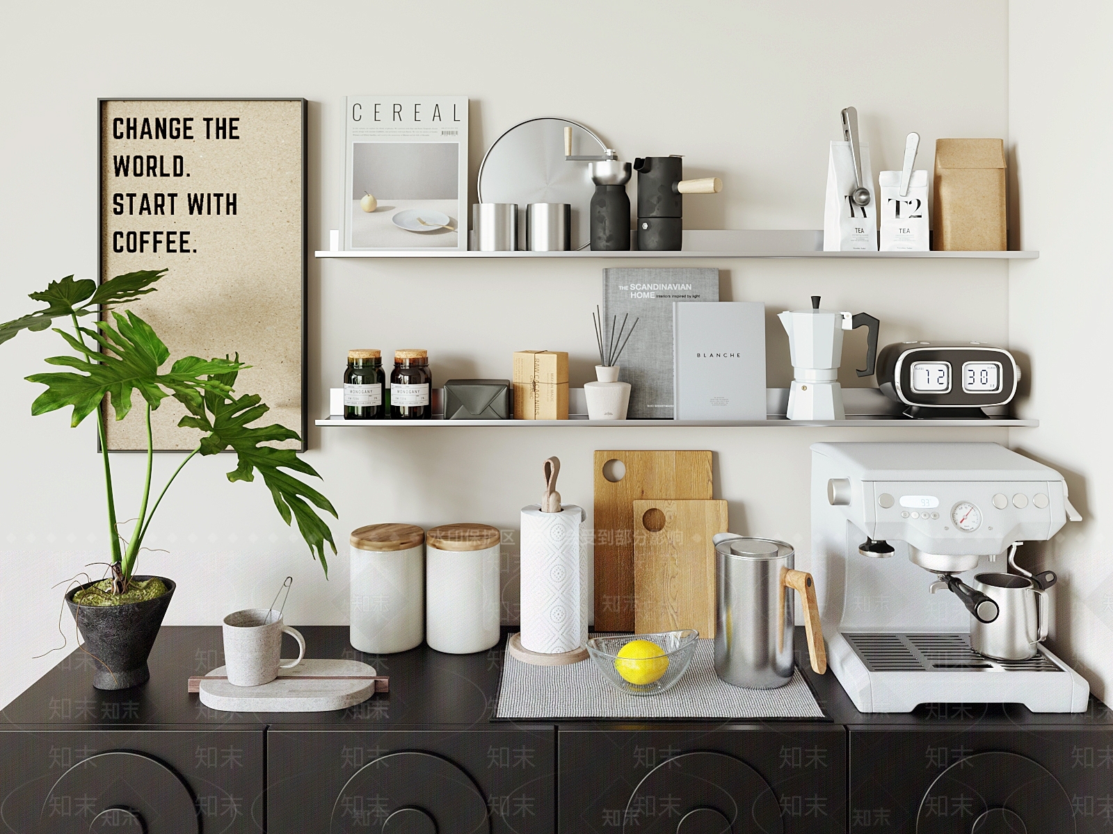 现代中古置物架3D模型下载【ID:1202774013】