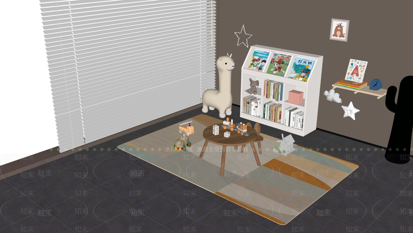 现代极简书柜SU模型下载【ID:1202779412】