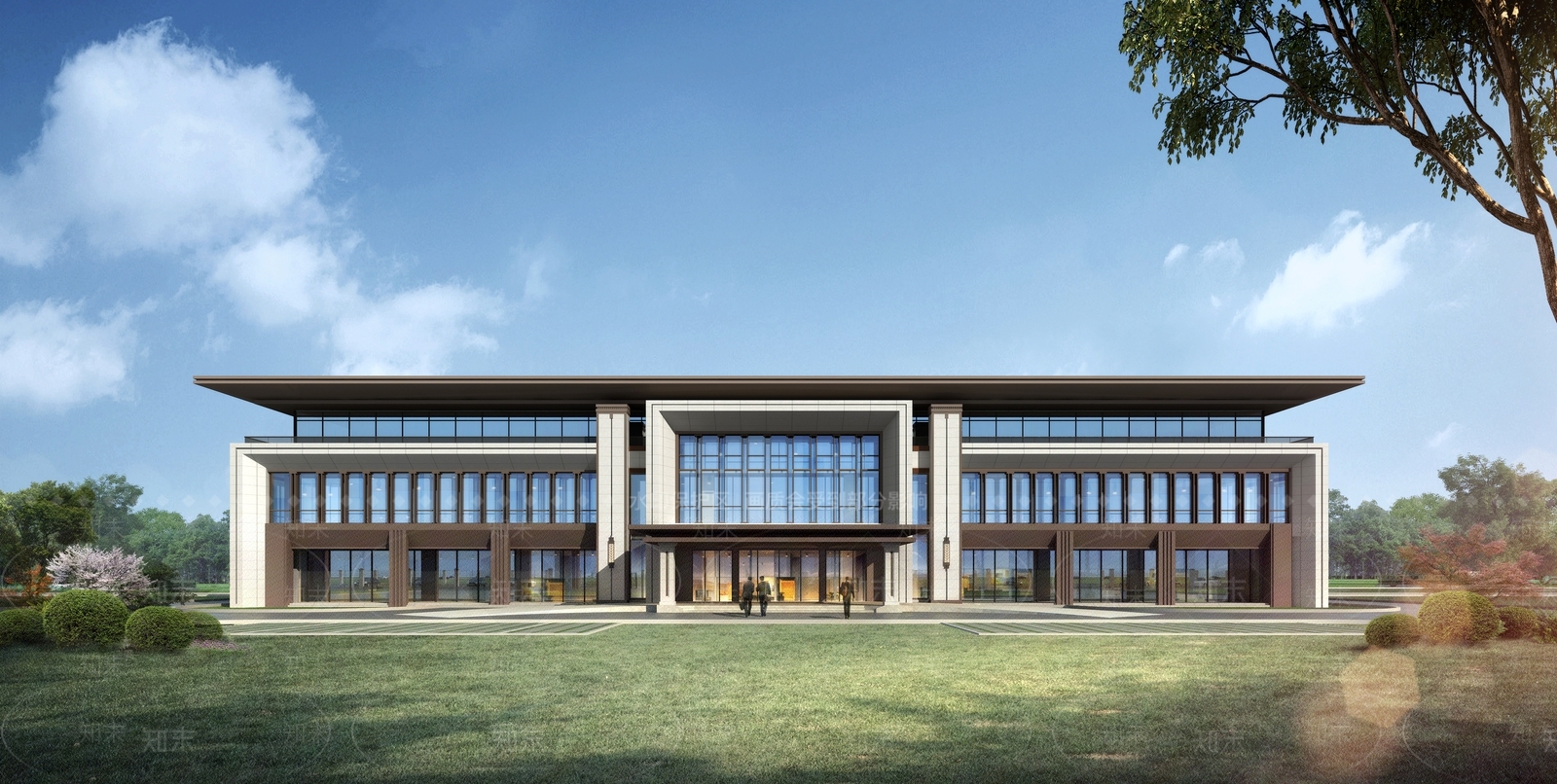 新中式中式产业园办公楼SU模型下载【ID:1202779827】