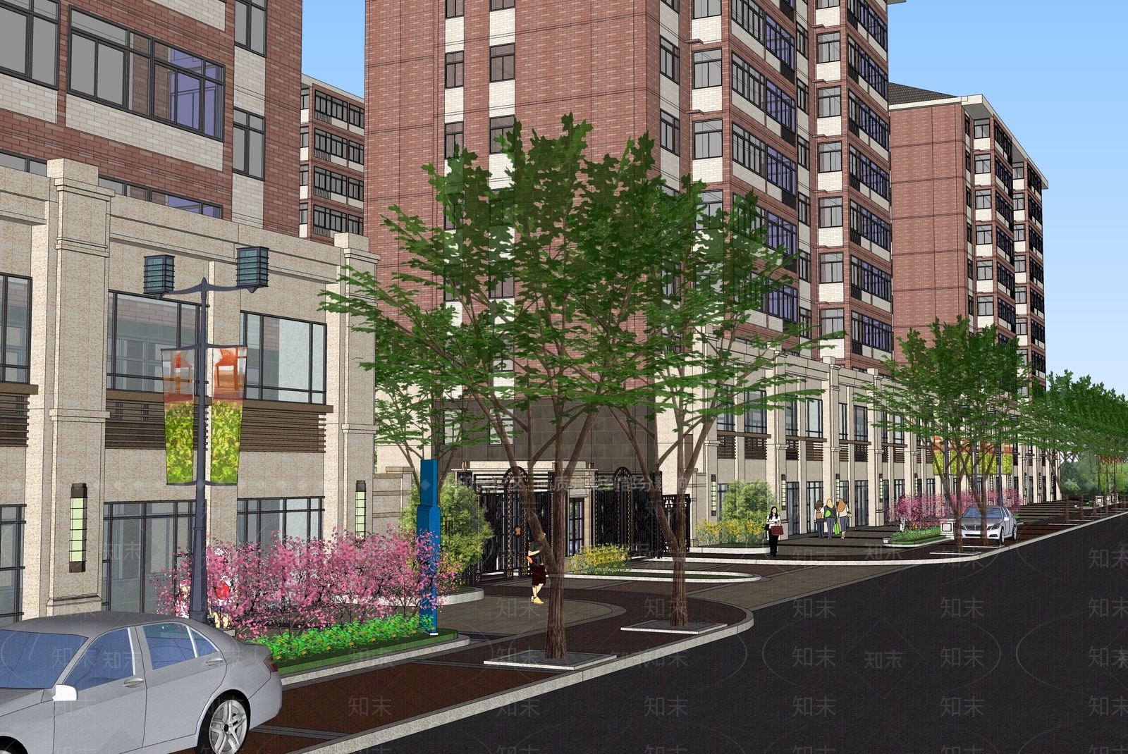 现代小区建筑SU模型下载【ID:1202780956】