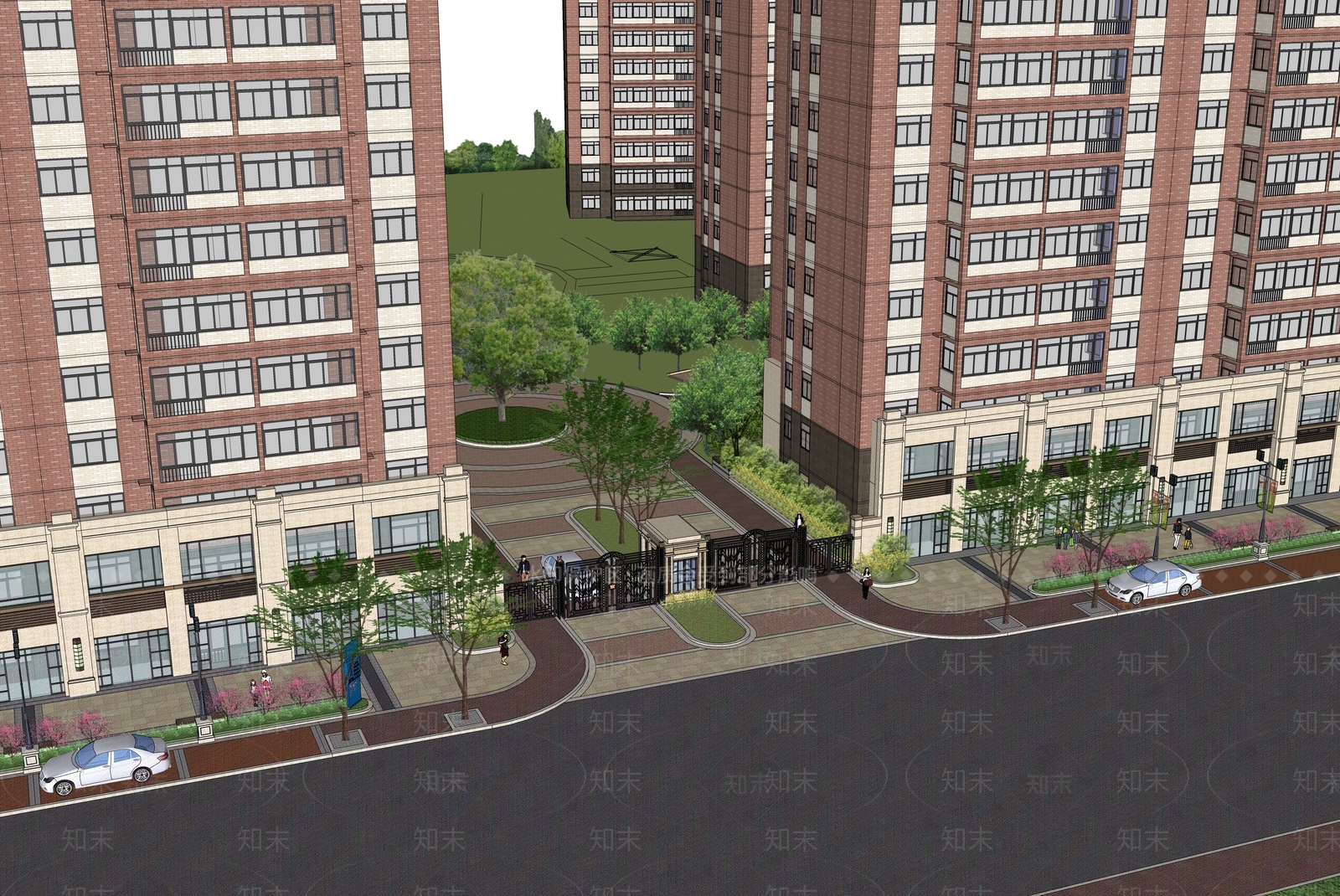 现代小区建筑SU模型下载【ID:1202780956】