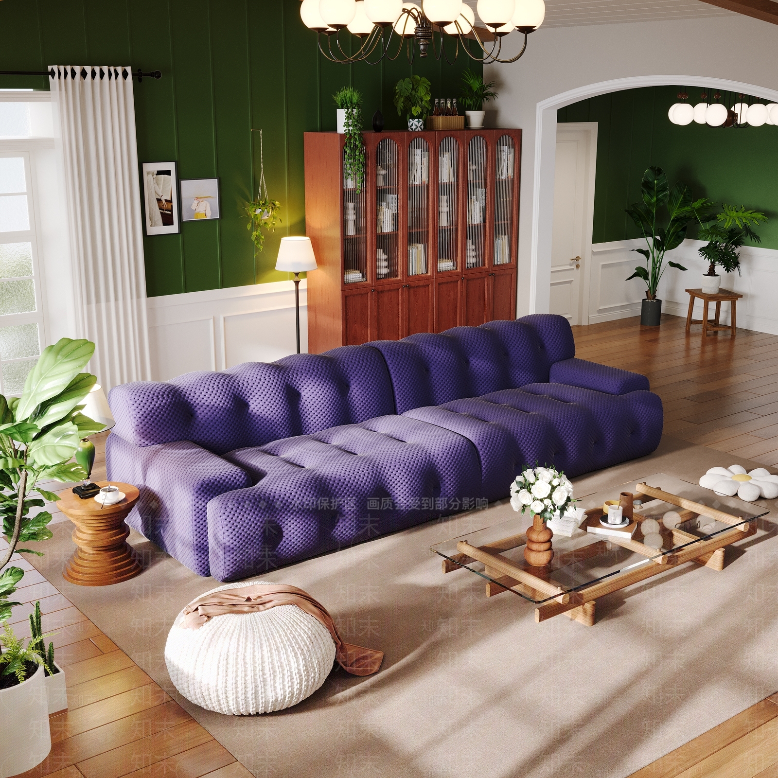 现代北欧多人沙发3D模型下载【ID:1202781677】