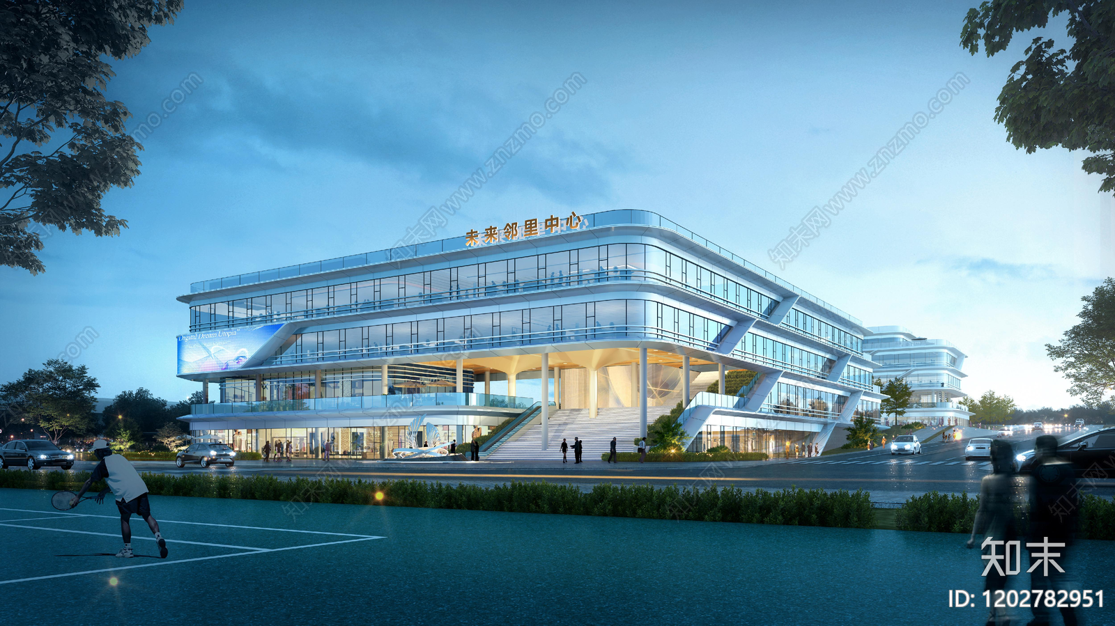 现代邻里中心建筑下载【ID:1202782951】
